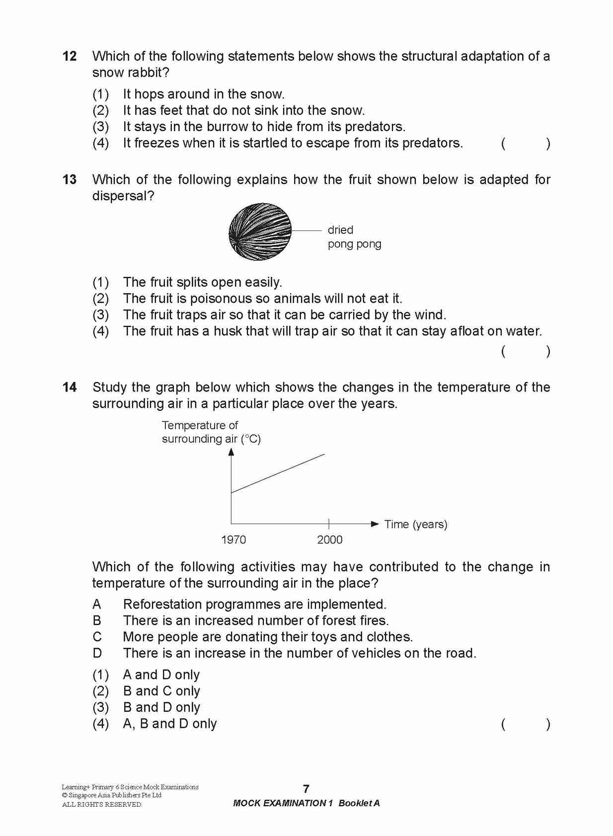 LEARNING+ Primary 6 Science Mock Examinations