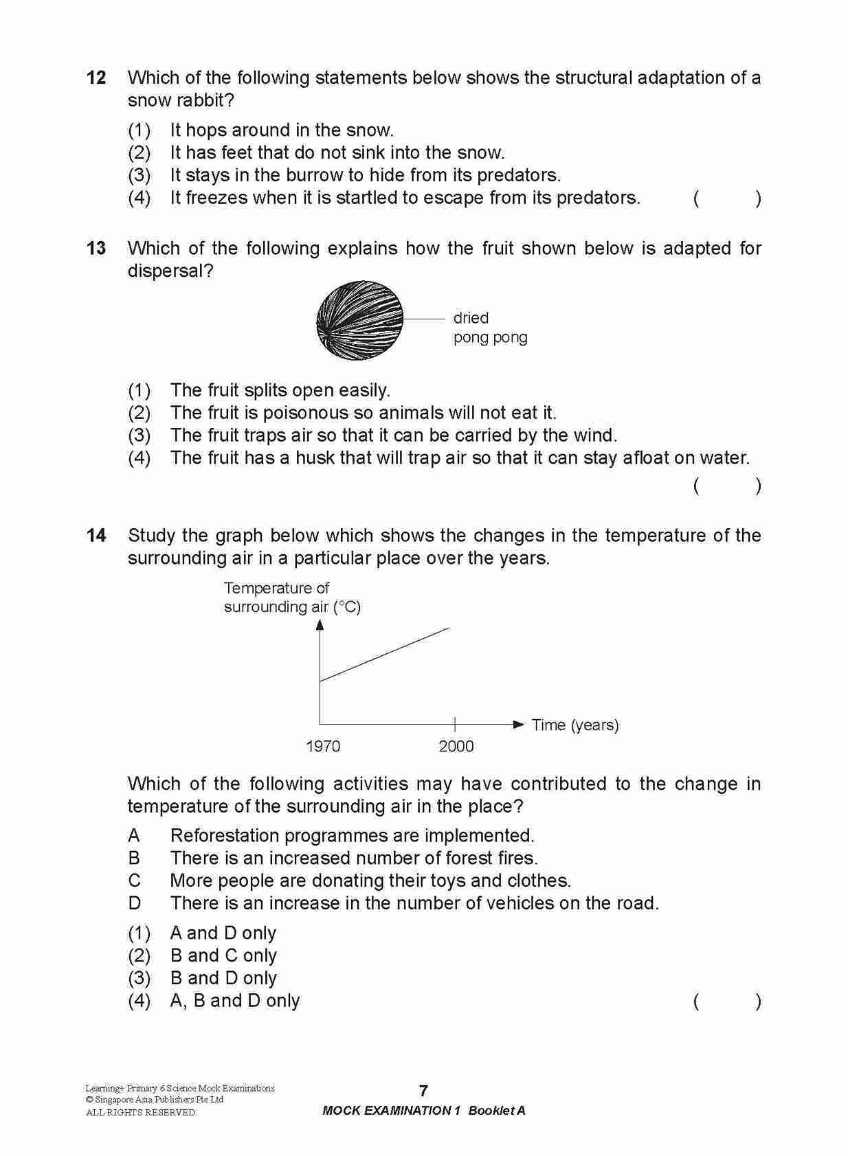 LEARNING+ Primary 6 Science Mock Examinations