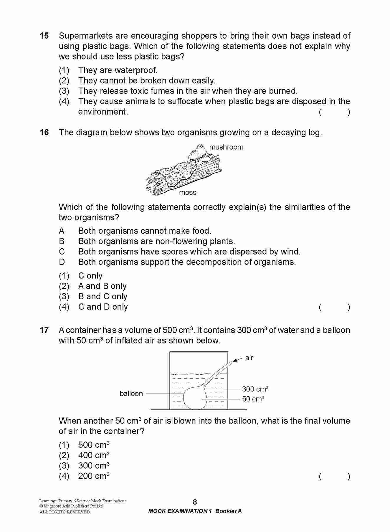 LEARNING+ Primary 6 Science Mock Examinations