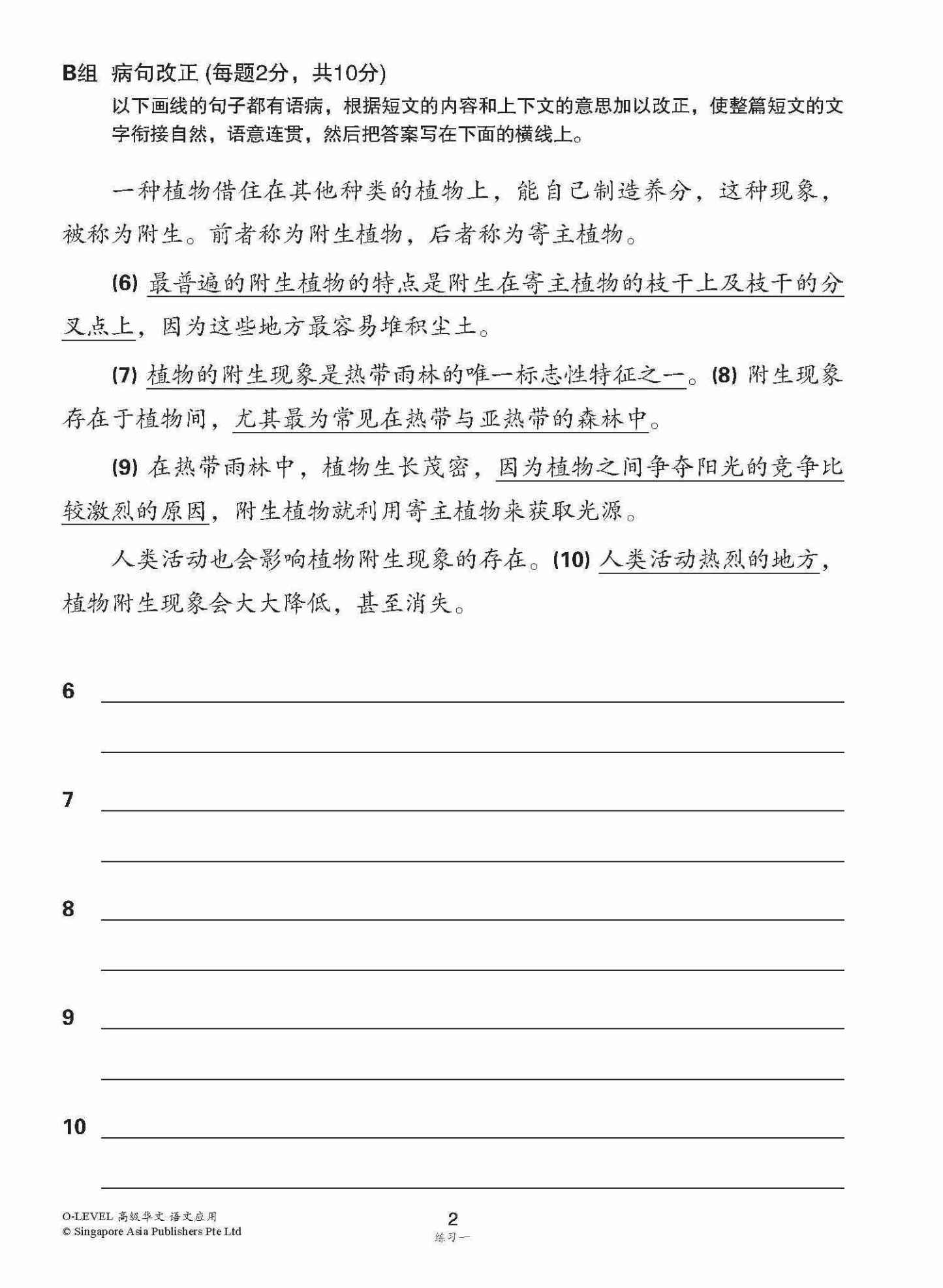 O-LEVEL 高级华文语文应用 / Language and Usage Enrichment Exercises For O-Level Higher Chinese