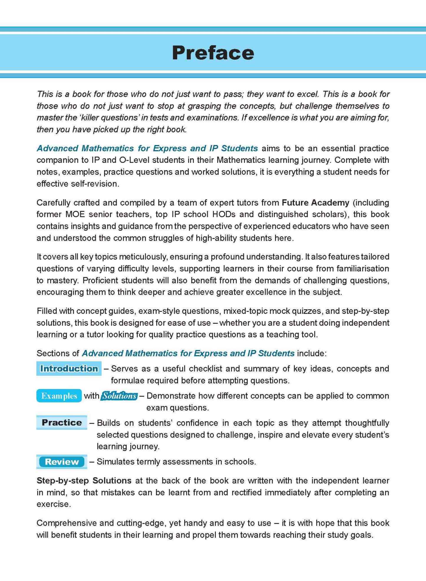 ADVANCED MATHEMATICS FOR G3 AND IP STUDENTS SECONDARY 3