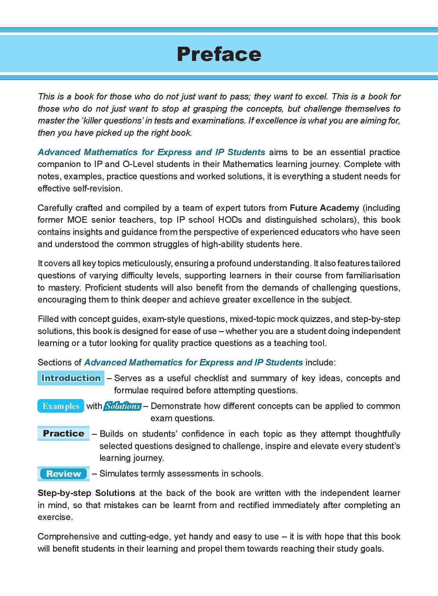 ADVANCED MATHEMATICS FOR G3 AND IP STUDENTS SECONDARY 3