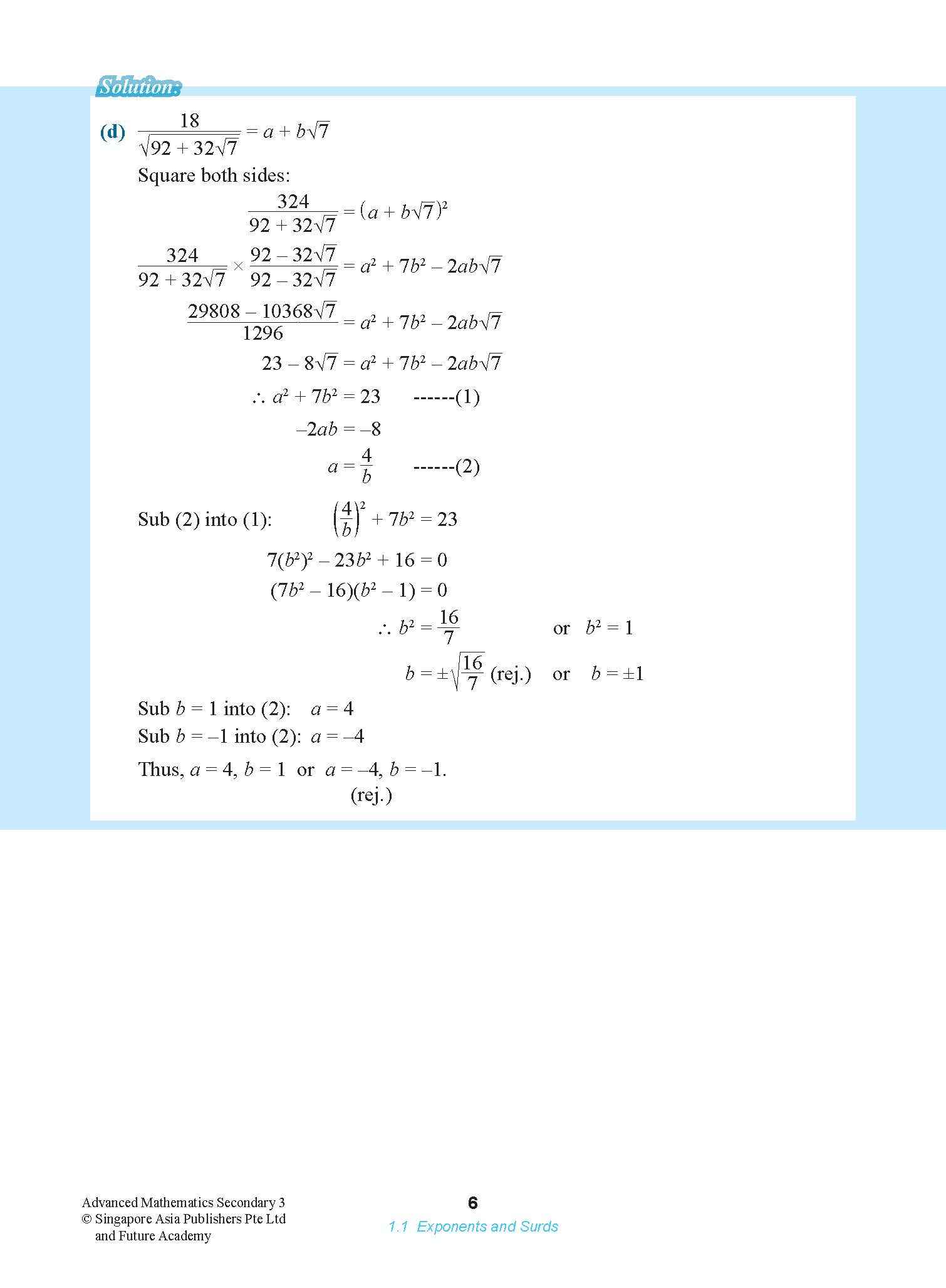 ADVANCED MATHEMATICS FOR G3 AND IP STUDENTS SECONDARY 3