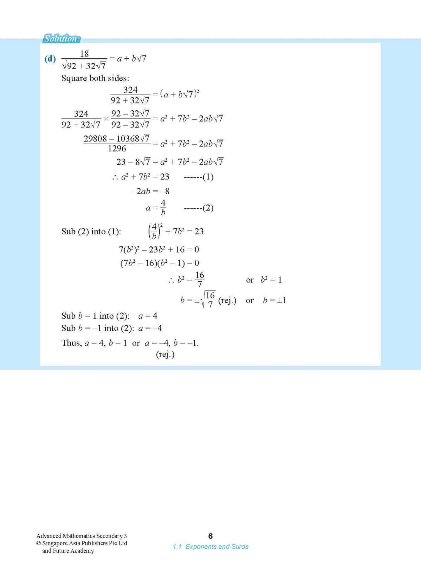 ADVANCED MATHEMATICS FOR G3 AND IP STUDENTS SECONDARY 3
