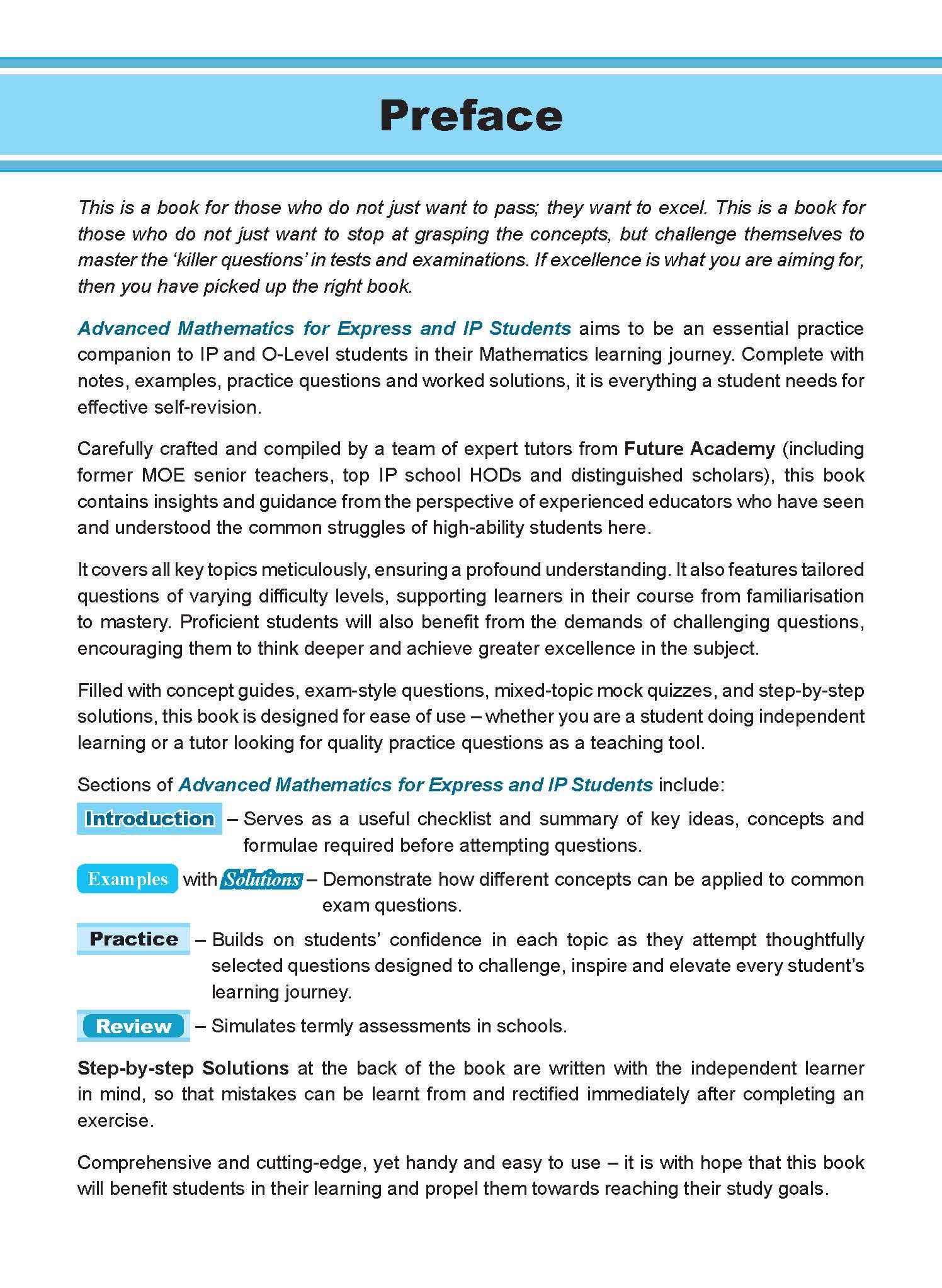 ADVANCED MATHEMATICS FOR EXPRESS AND IP STUDENTS SECONDARY 4