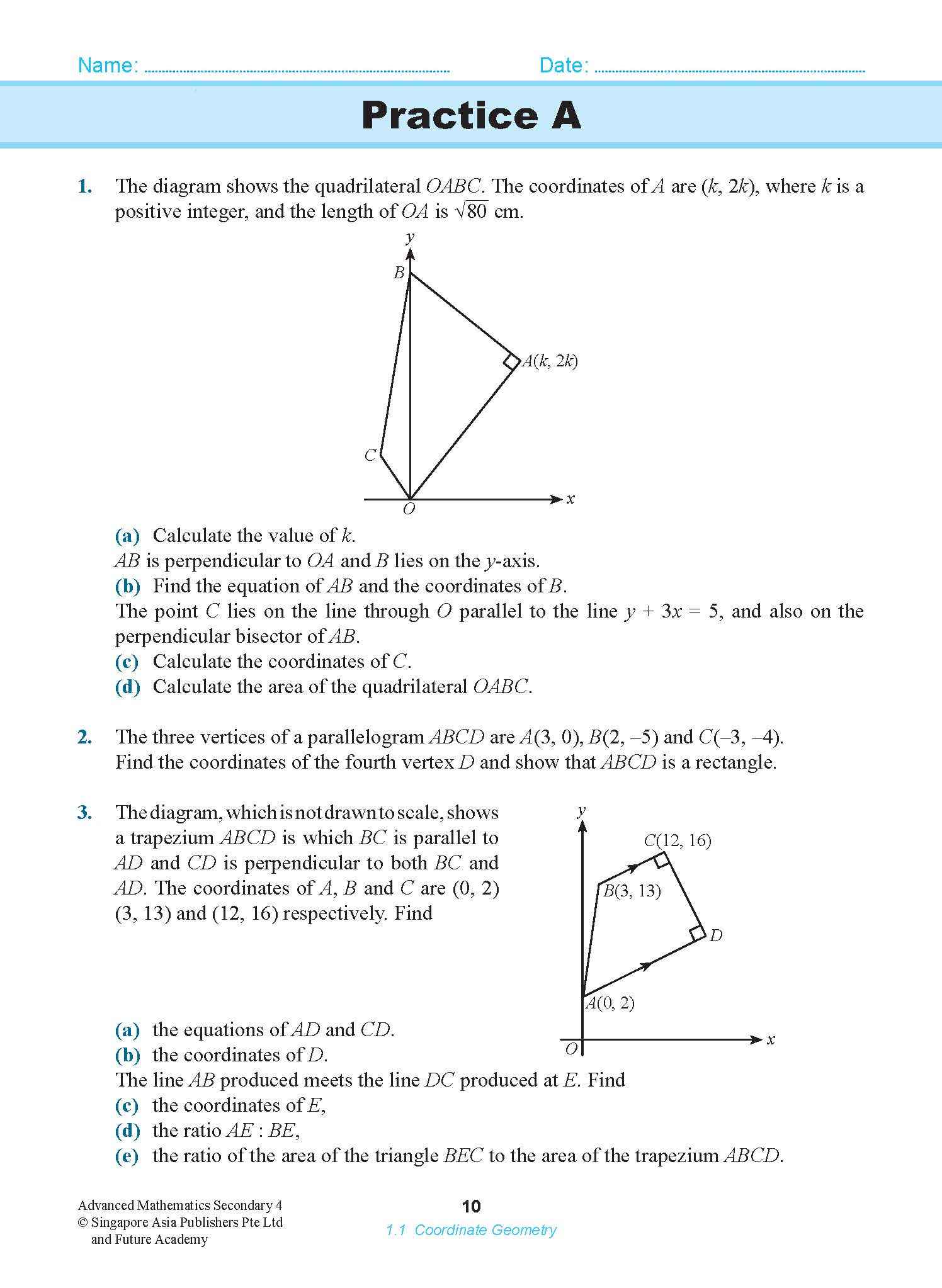 ADVANCED MATHEMATICS FOR EXPRESS AND IP STUDENTS SECONDARY 4
