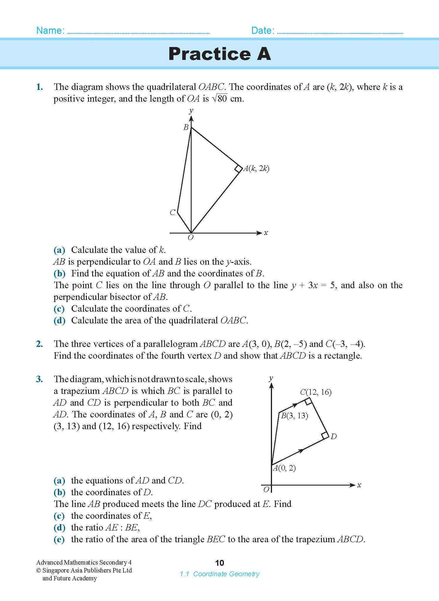 ADVANCED MATHEMATICS FOR EXPRESS AND IP STUDENTS SECONDARY 4