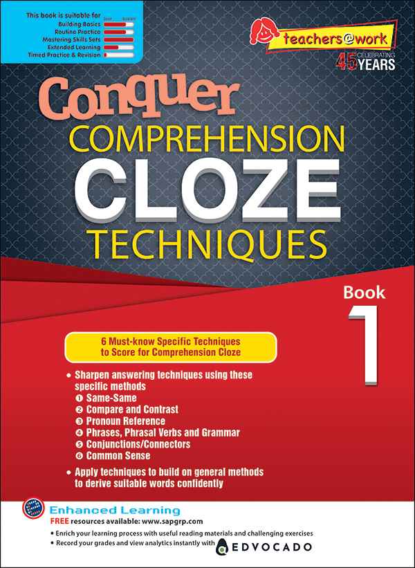 Conquer COMPREHENSION CLOZE TECHNIQUES Book 1