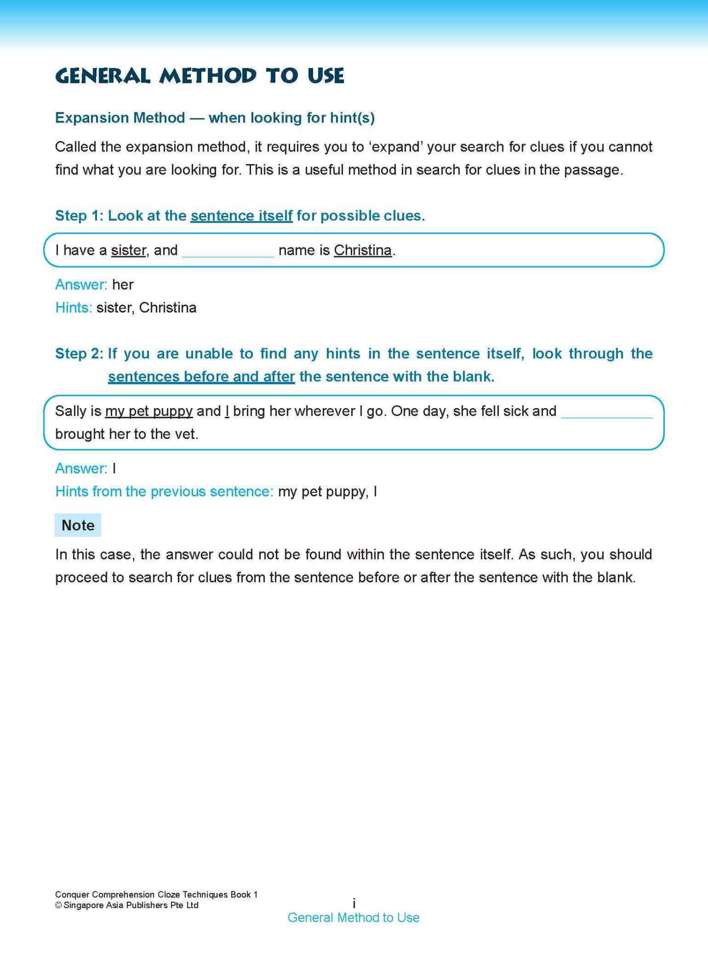 Conquer COMPREHENSION CLOZE TECHNIQUES Book 1