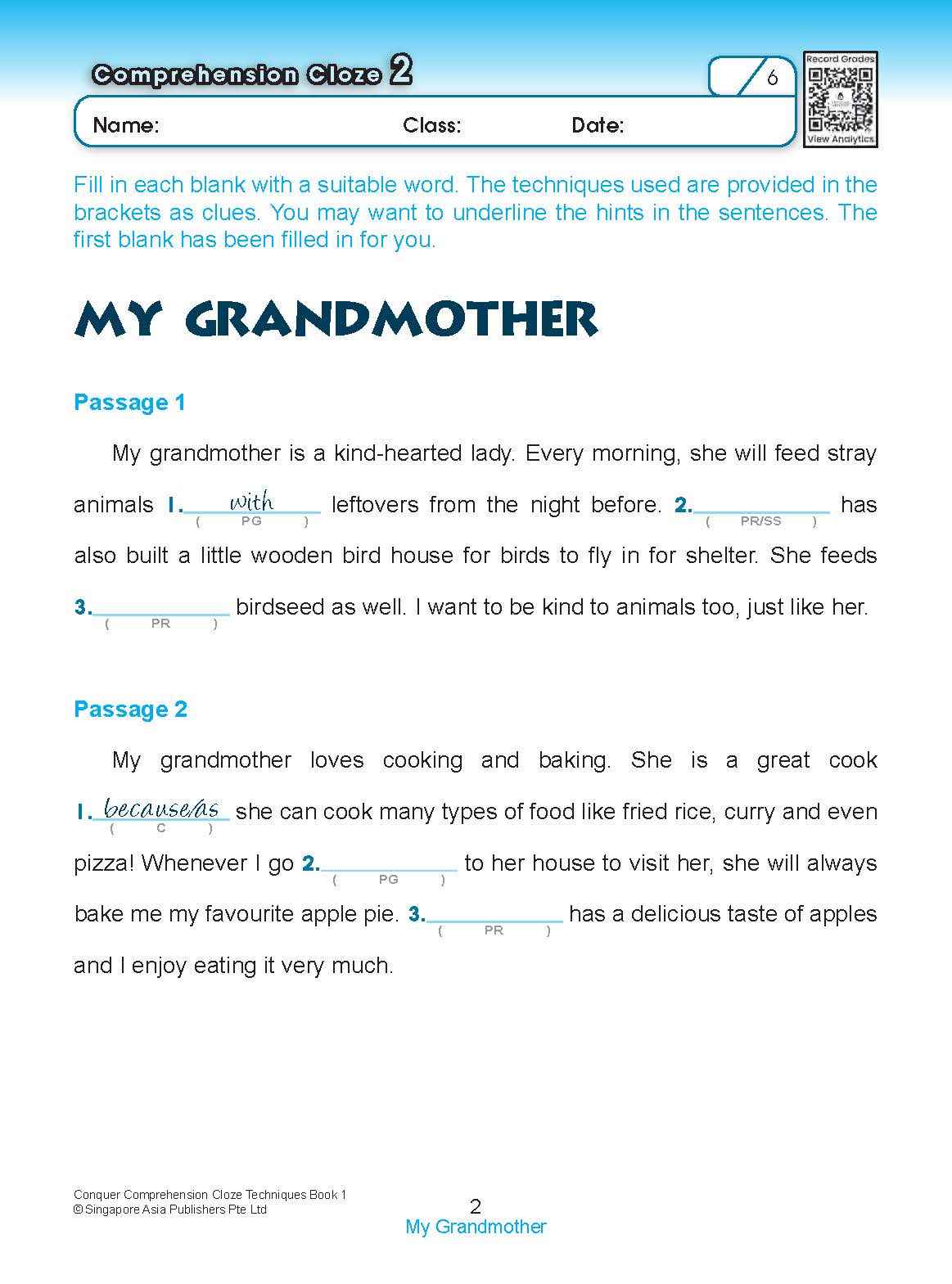 Conquer COMPREHENSION CLOZE TECHNIQUES Book 1