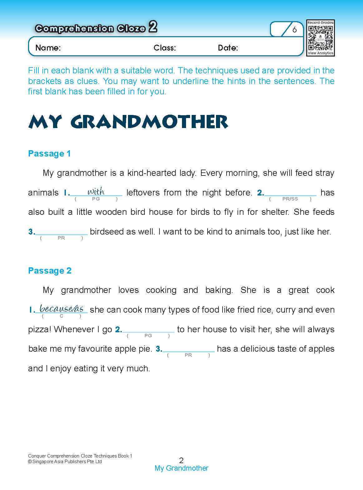 Conquer COMPREHENSION CLOZE TECHNIQUES Book 1