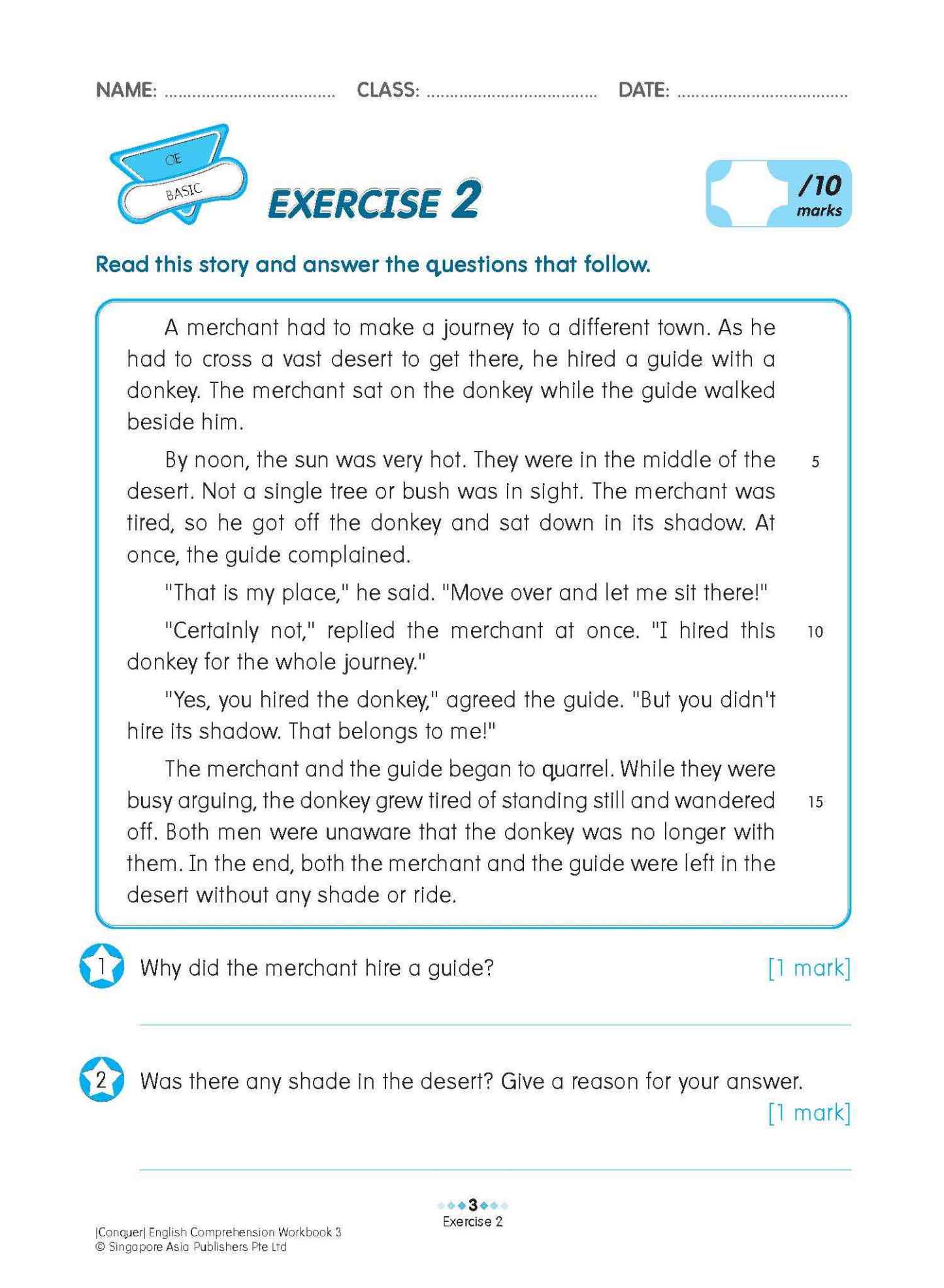 Conquer English Comprehension Workbook 3