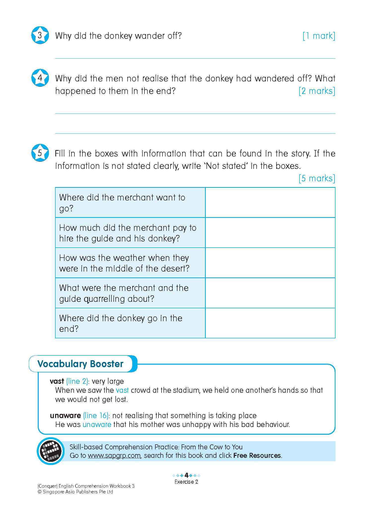 Conquer English Comprehension Workbook 3