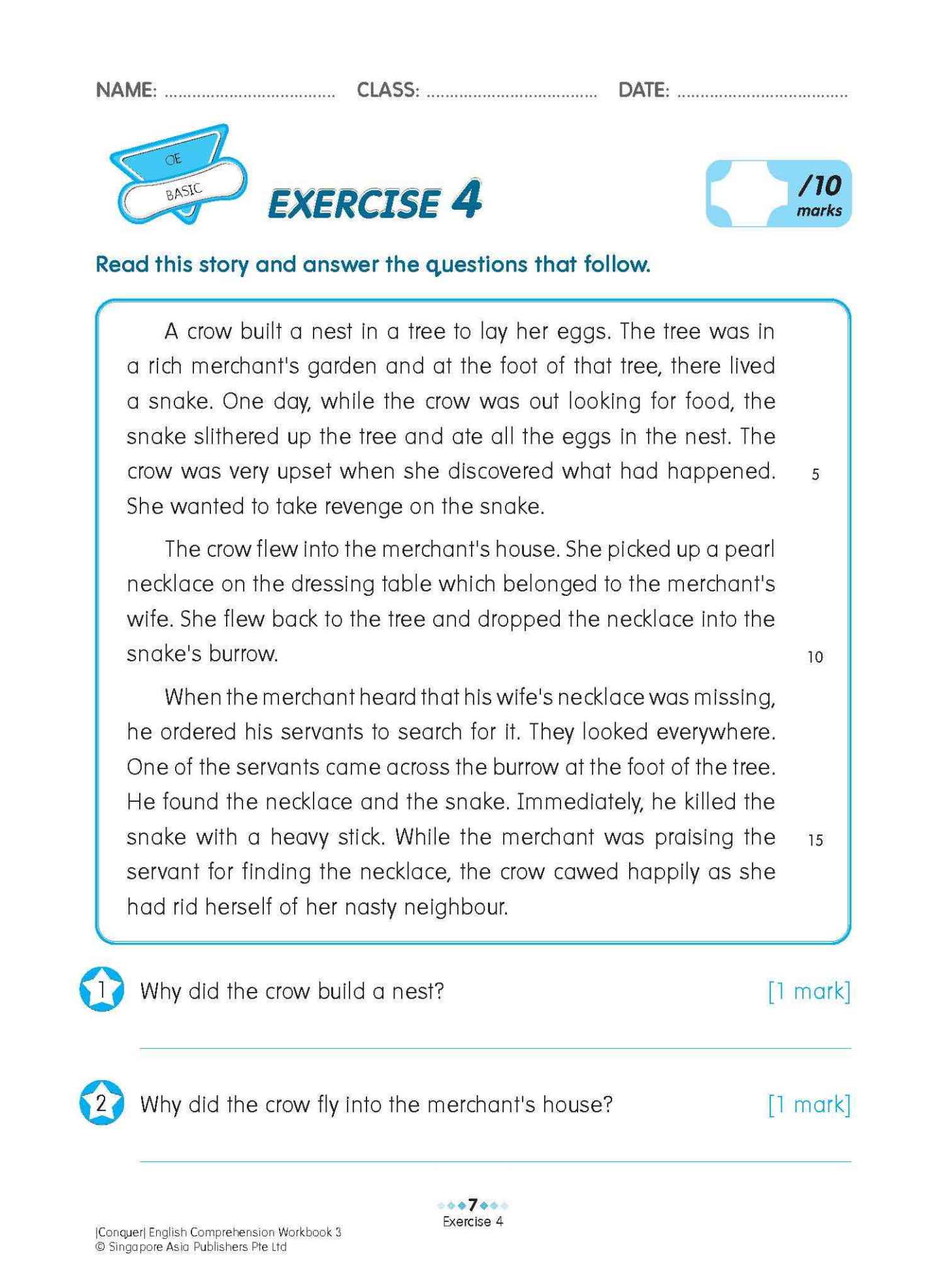 Conquer English Comprehension Workbook 3