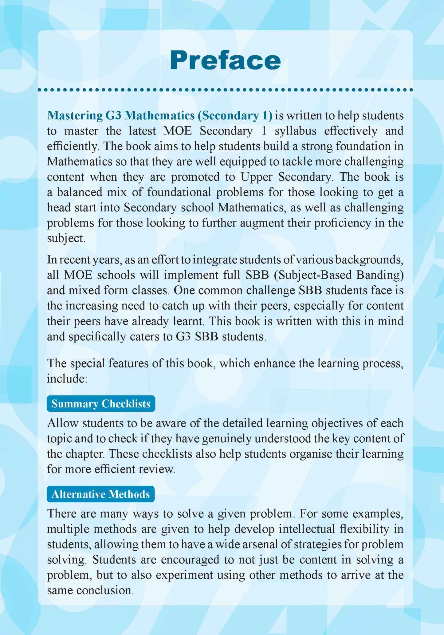 Mastering G3 MATHEMATICS Secondary 1