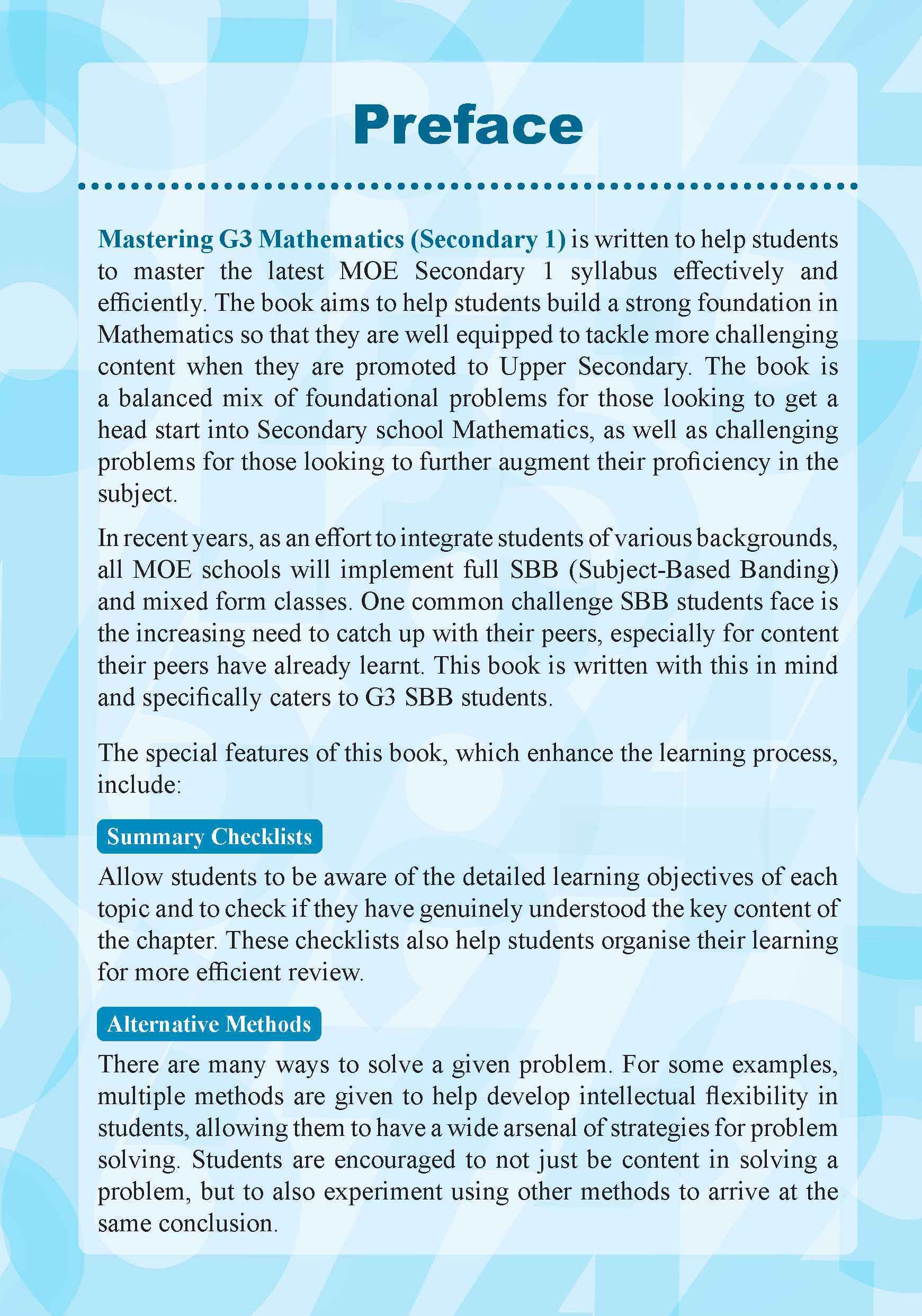 Mastering G3 MATHEMATICS Secondary 1