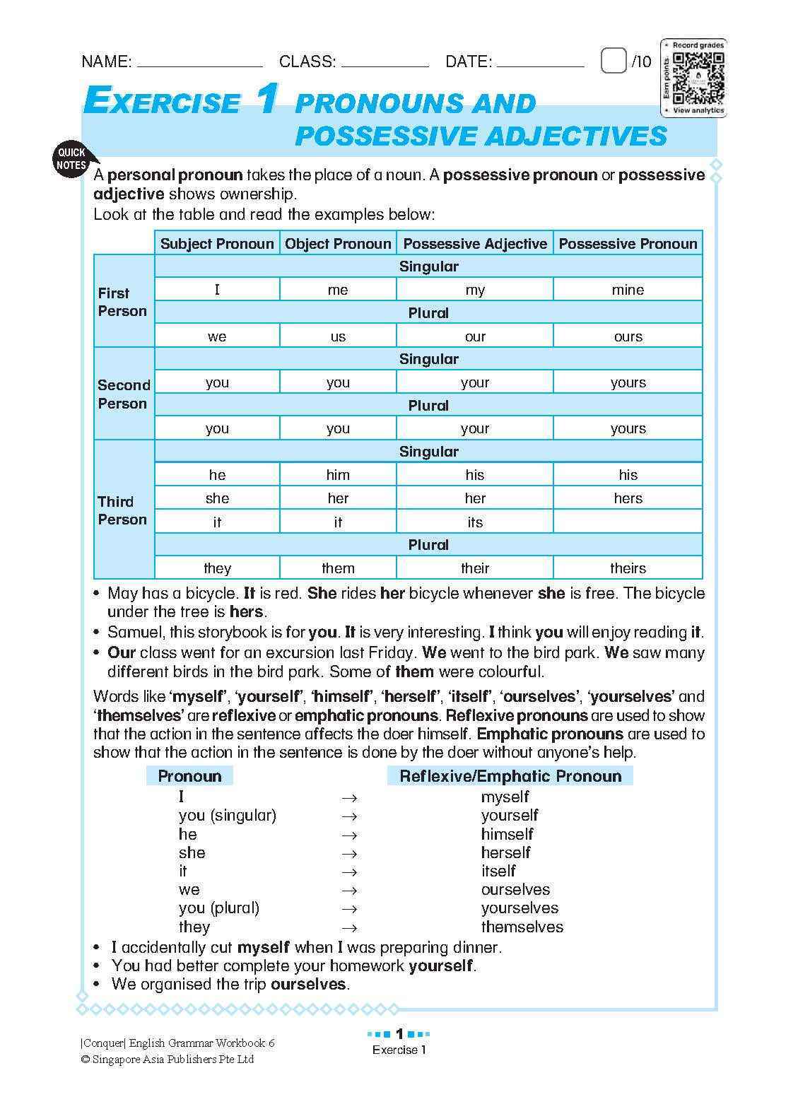 Conquer English Grammar Workbook 6