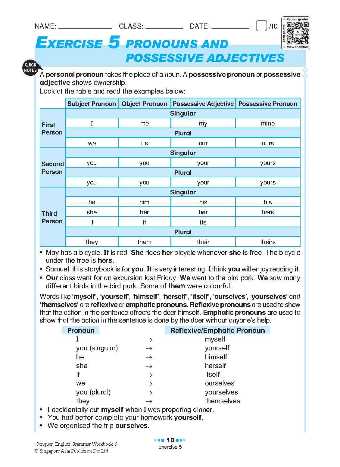 Conquer English Grammar Workbook 6