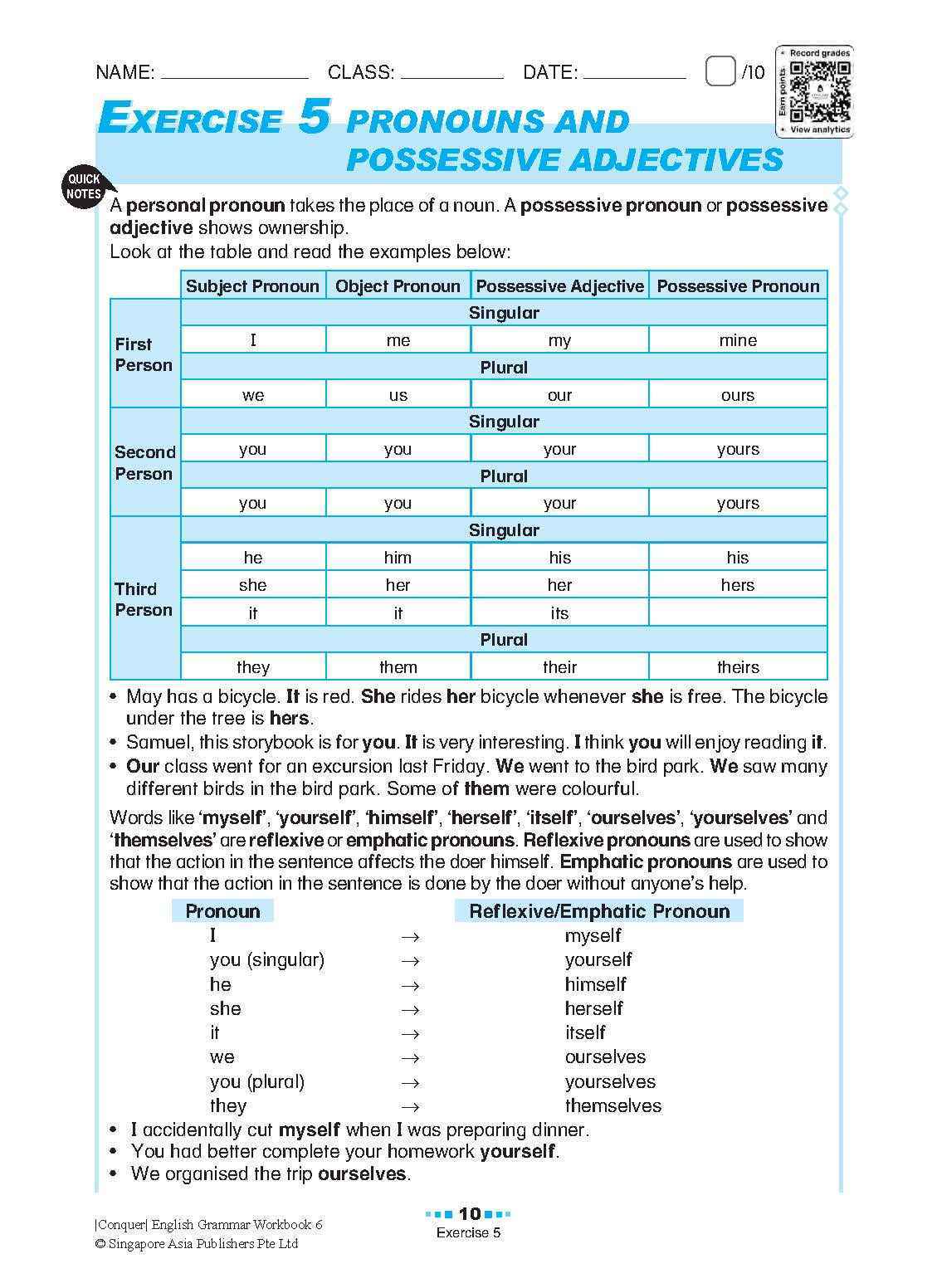 Conquer English Grammar Workbook 6