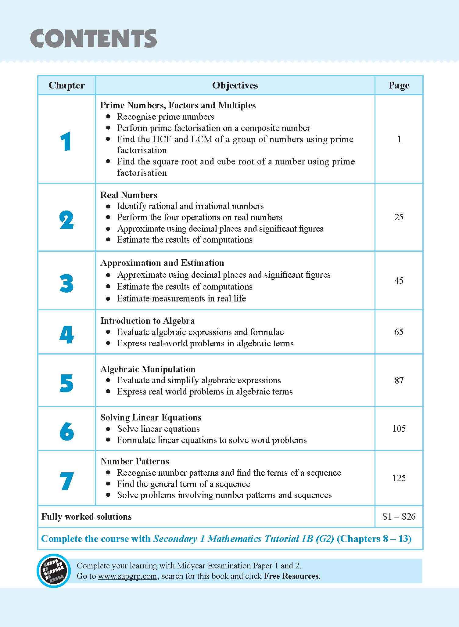 Secondary 1 Mathematics Tutorial 1A [G2]