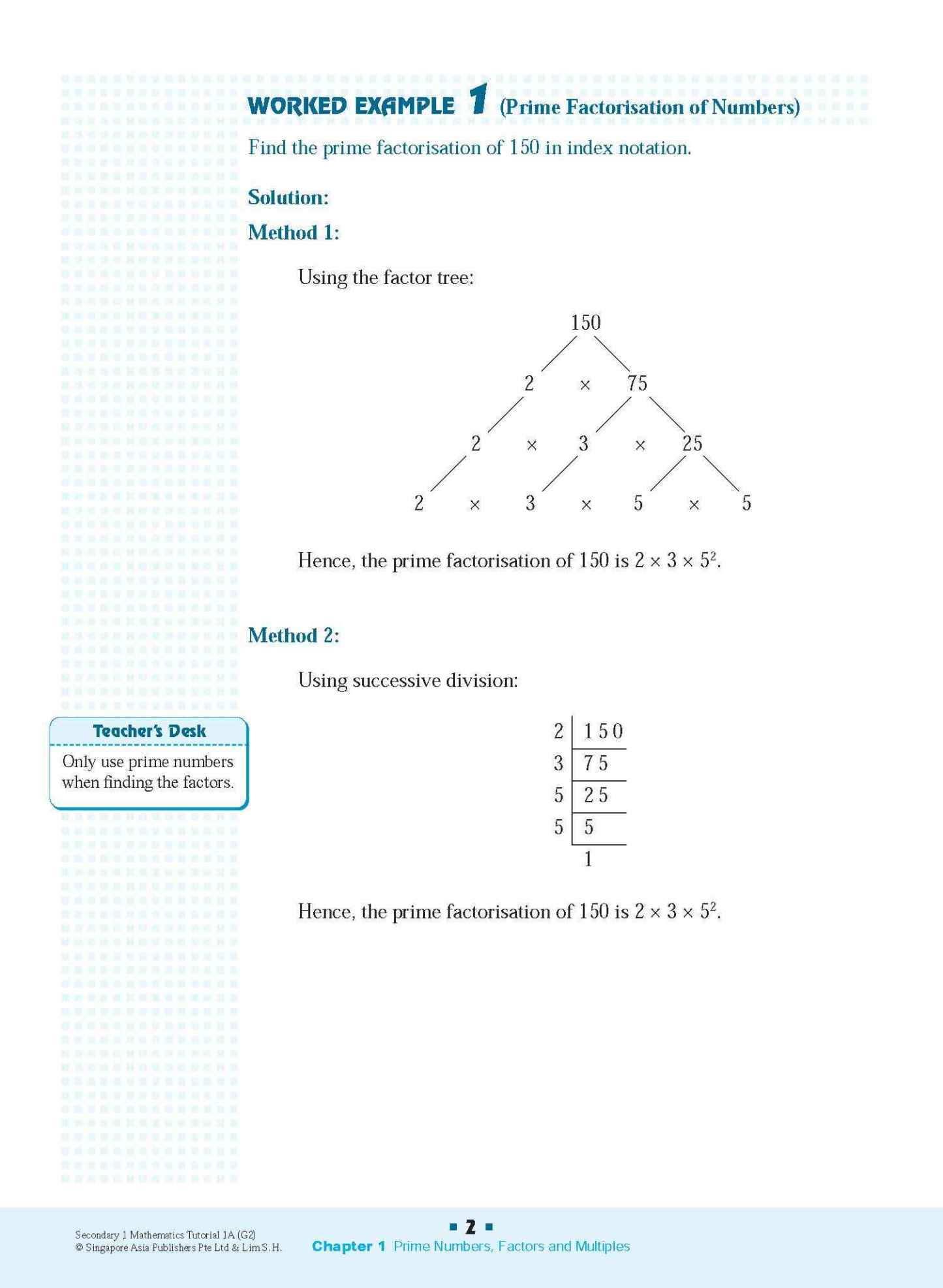 Secondary 1 Mathematics Tutorial 1A [G2]