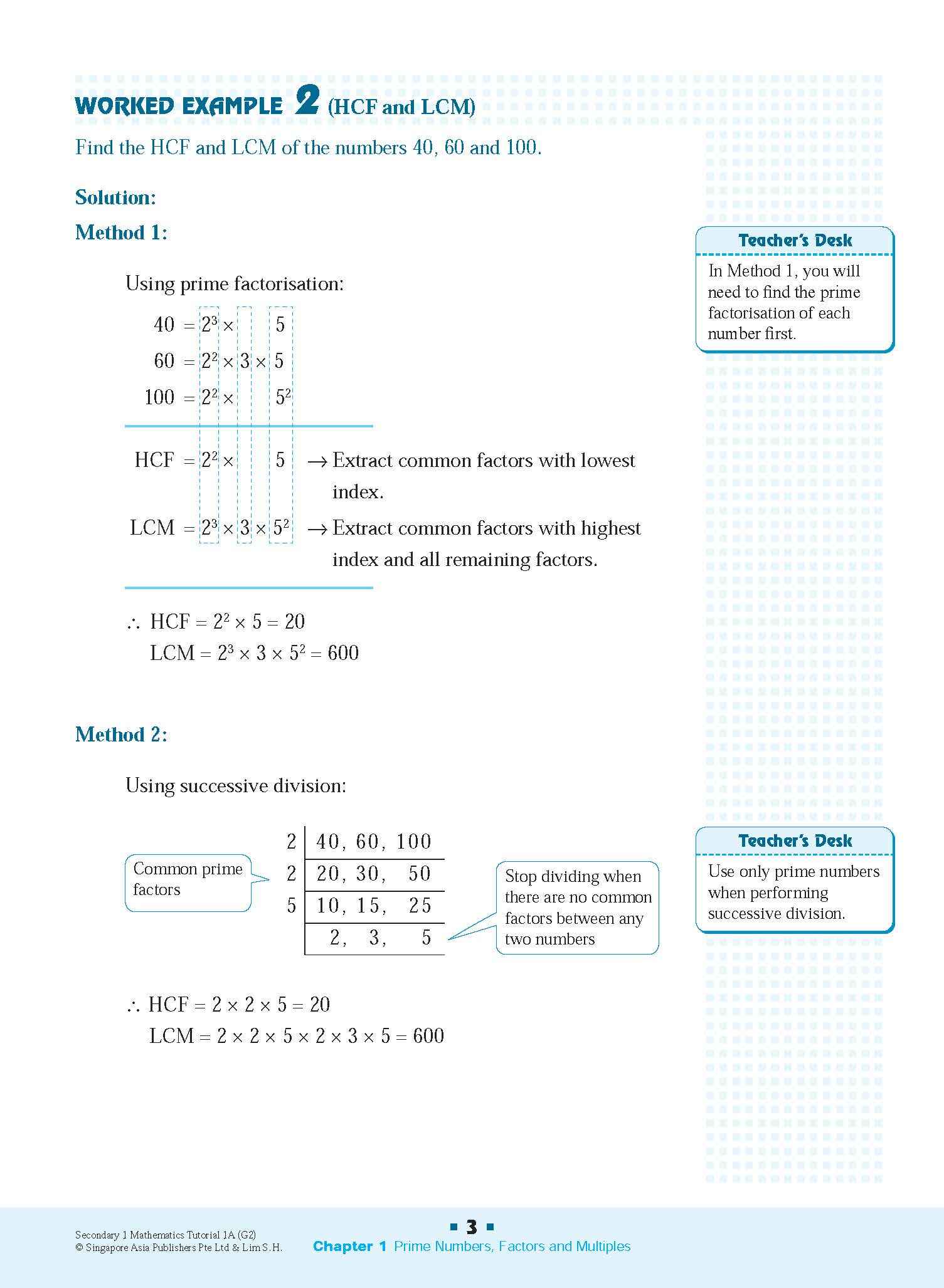 Secondary 1 Mathematics Tutorial 1A [G2]