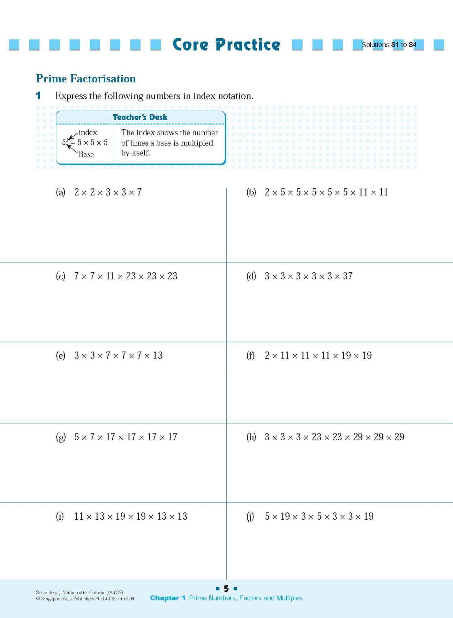 Secondary 1 Mathematics Tutorial 1A [G2]