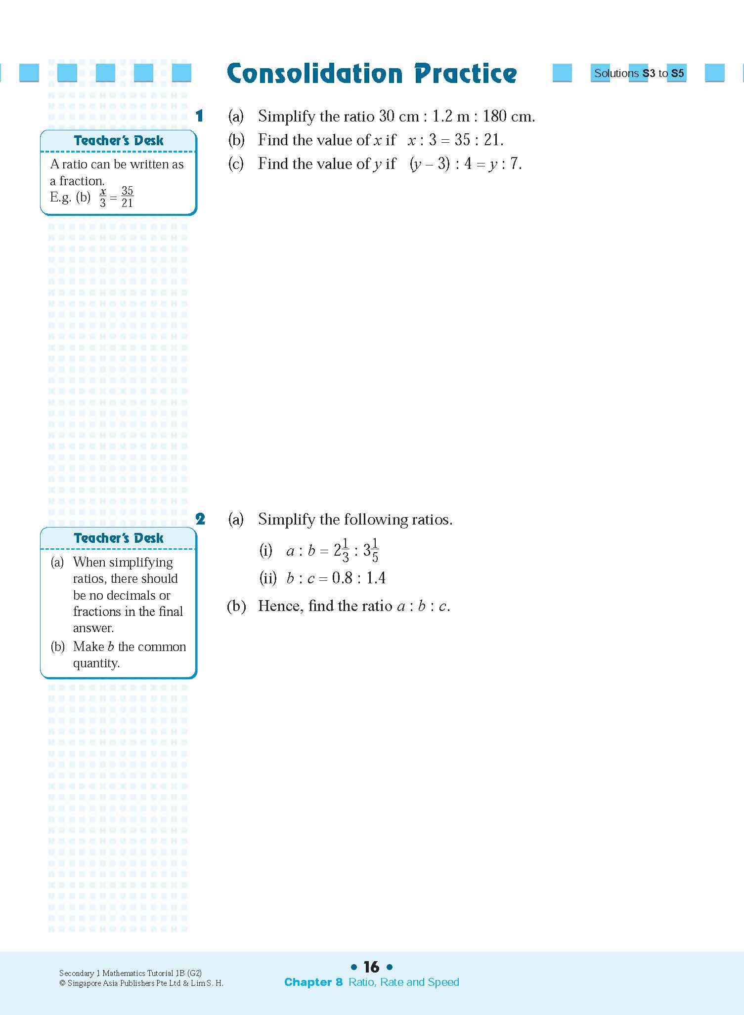 Secondary 1 Mathematics Tutorial 1B [G2]