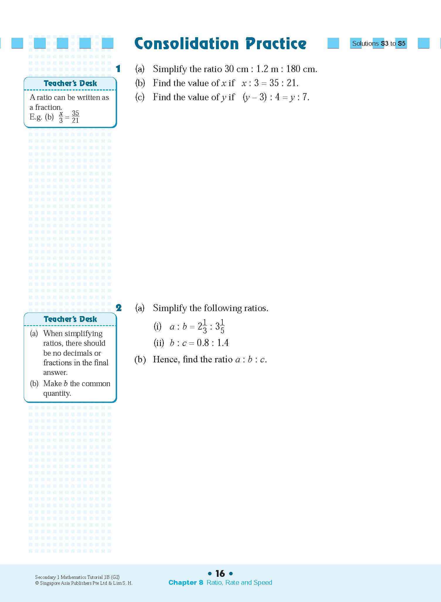 Secondary 1 Mathematics Tutorial 1B [G2]