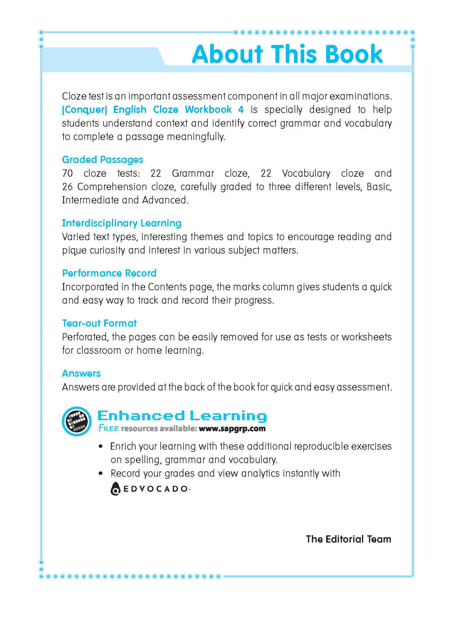 Conquer ENGLISH CLOZE Workbook 4