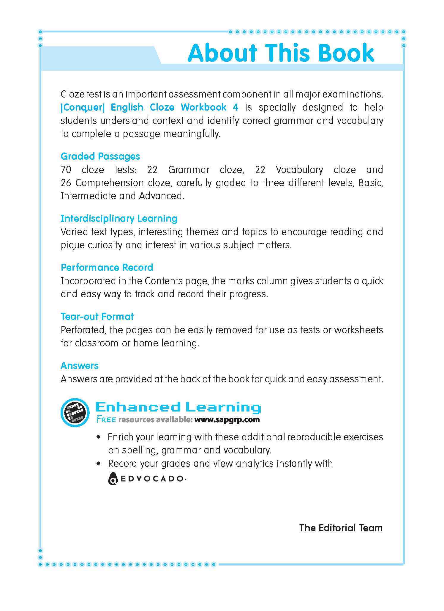 Conquer ENGLISH CLOZE Workbook 4