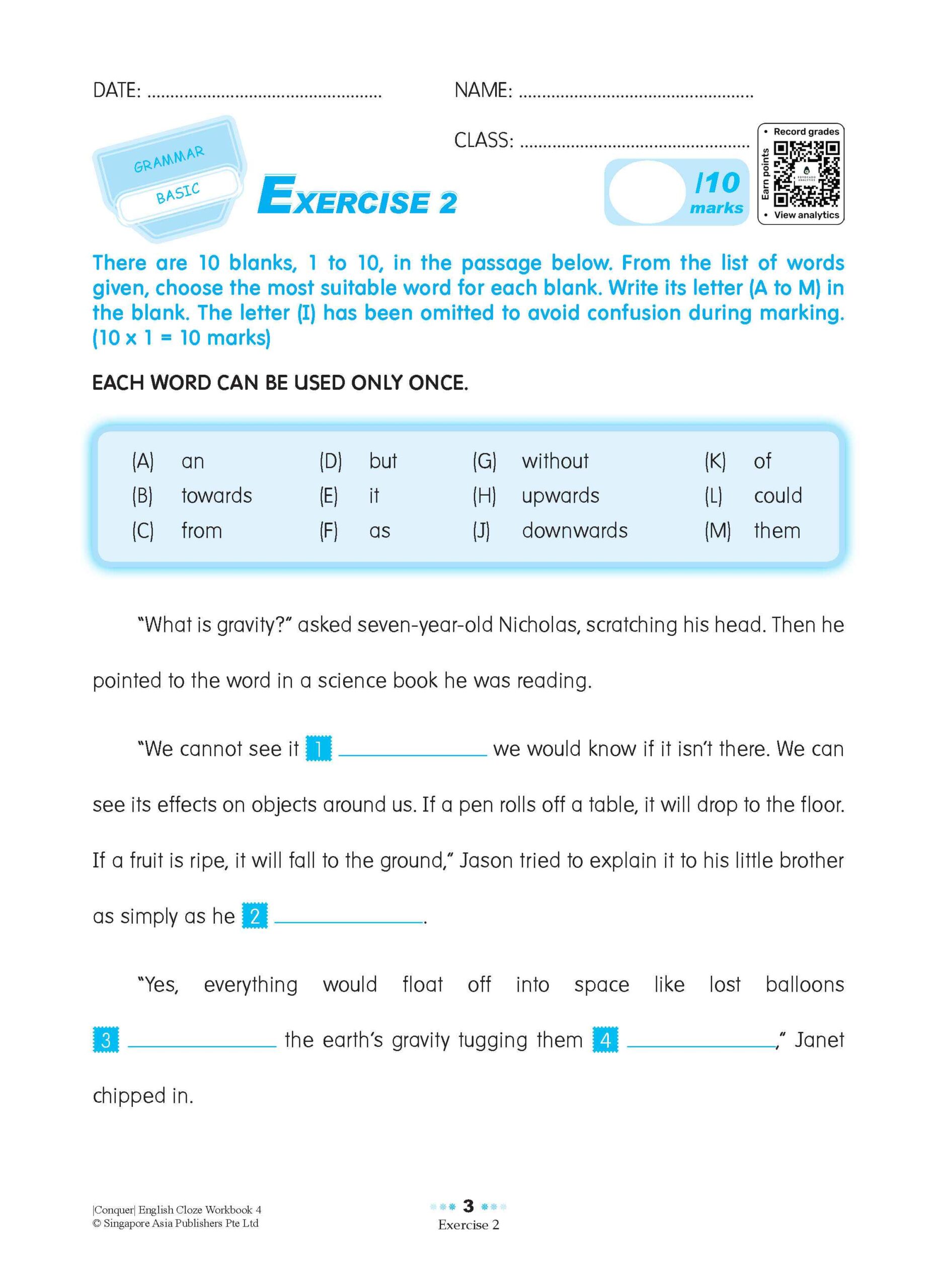 Conquer ENGLISH CLOZE Workbook 4