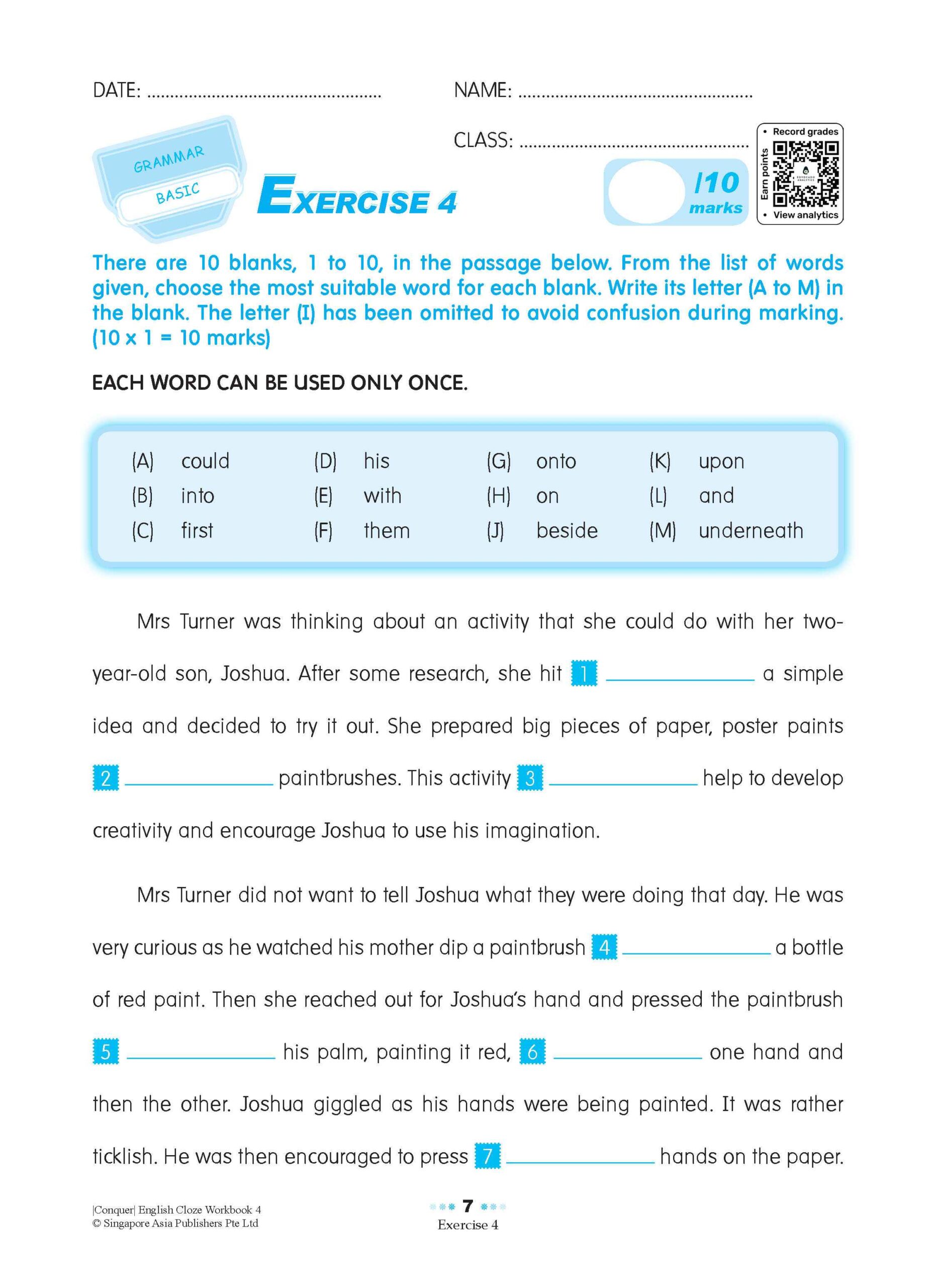 Conquer ENGLISH CLOZE Workbook 4