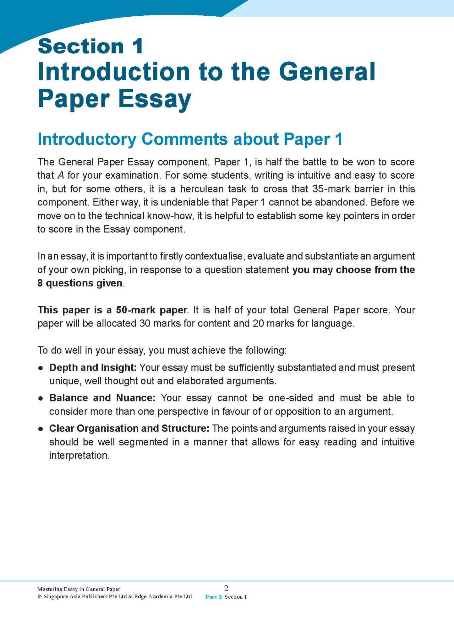 Mastering ESSAY IN GENERAL PAPER