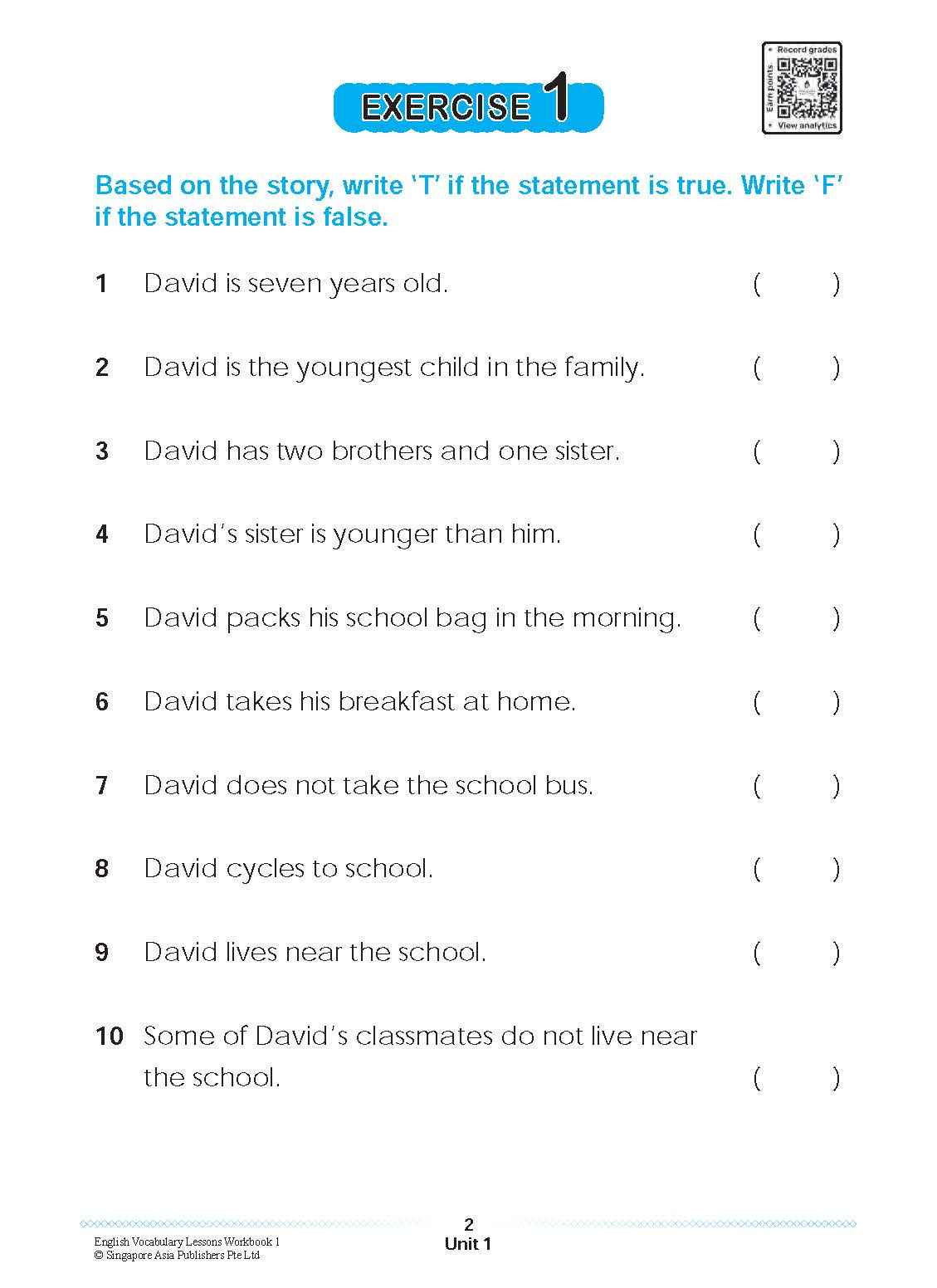 ENGLISH VOCABULARY LESSONS Workbook 1