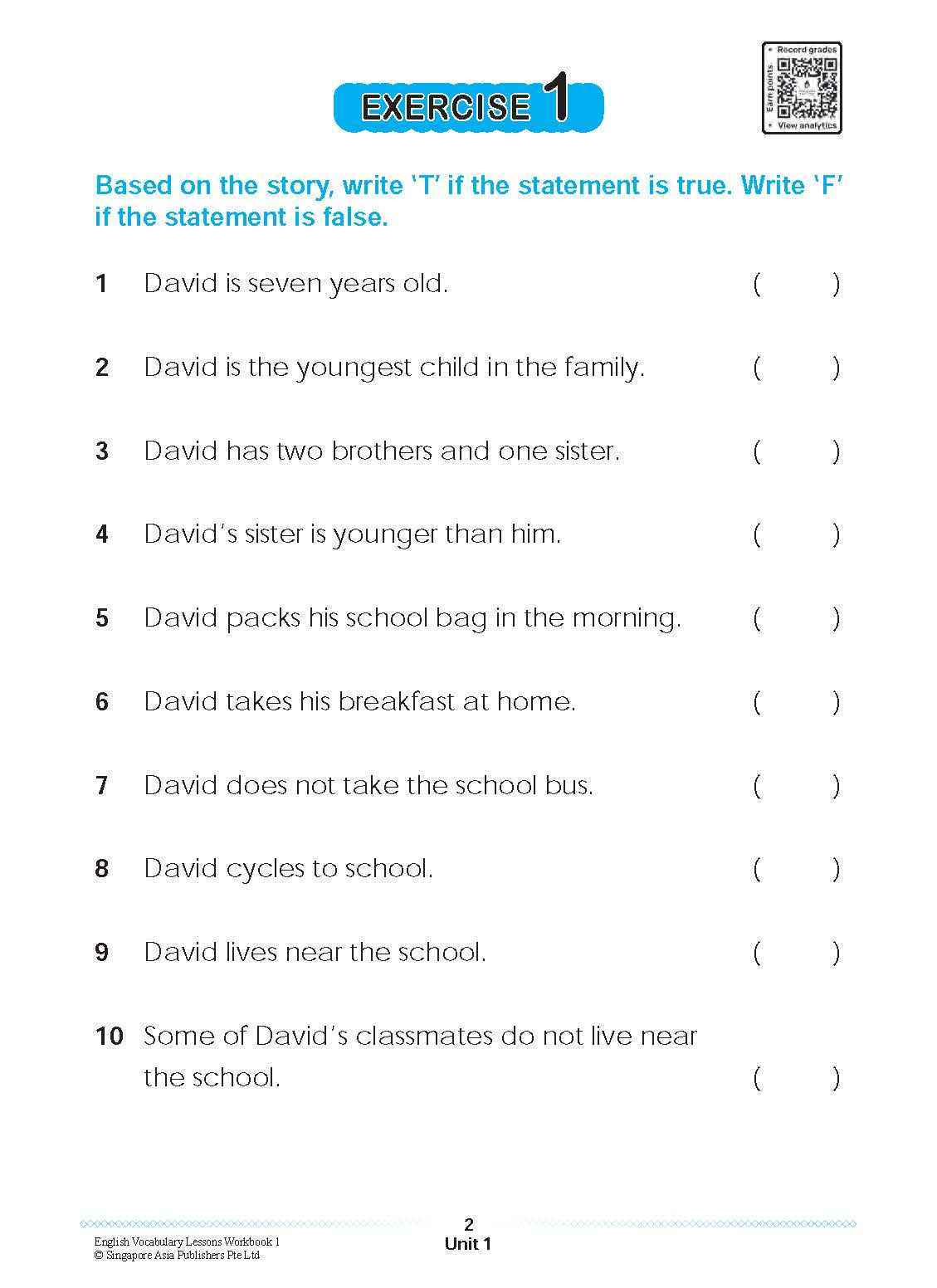 ENGLISH VOCABULARY LESSONS Workbook 1