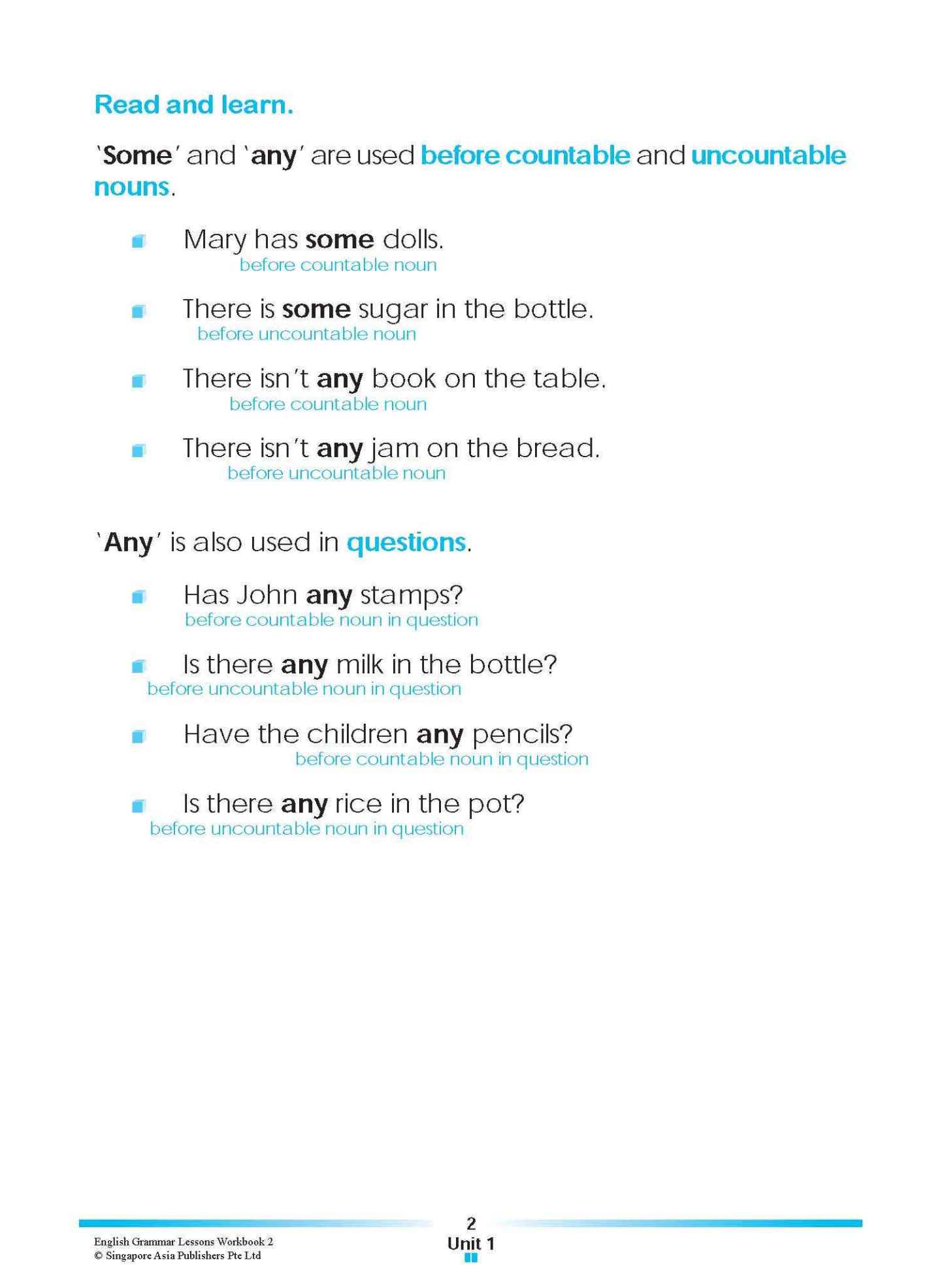 ENGLISH GRAMMAR LESSONS Workbook 2
