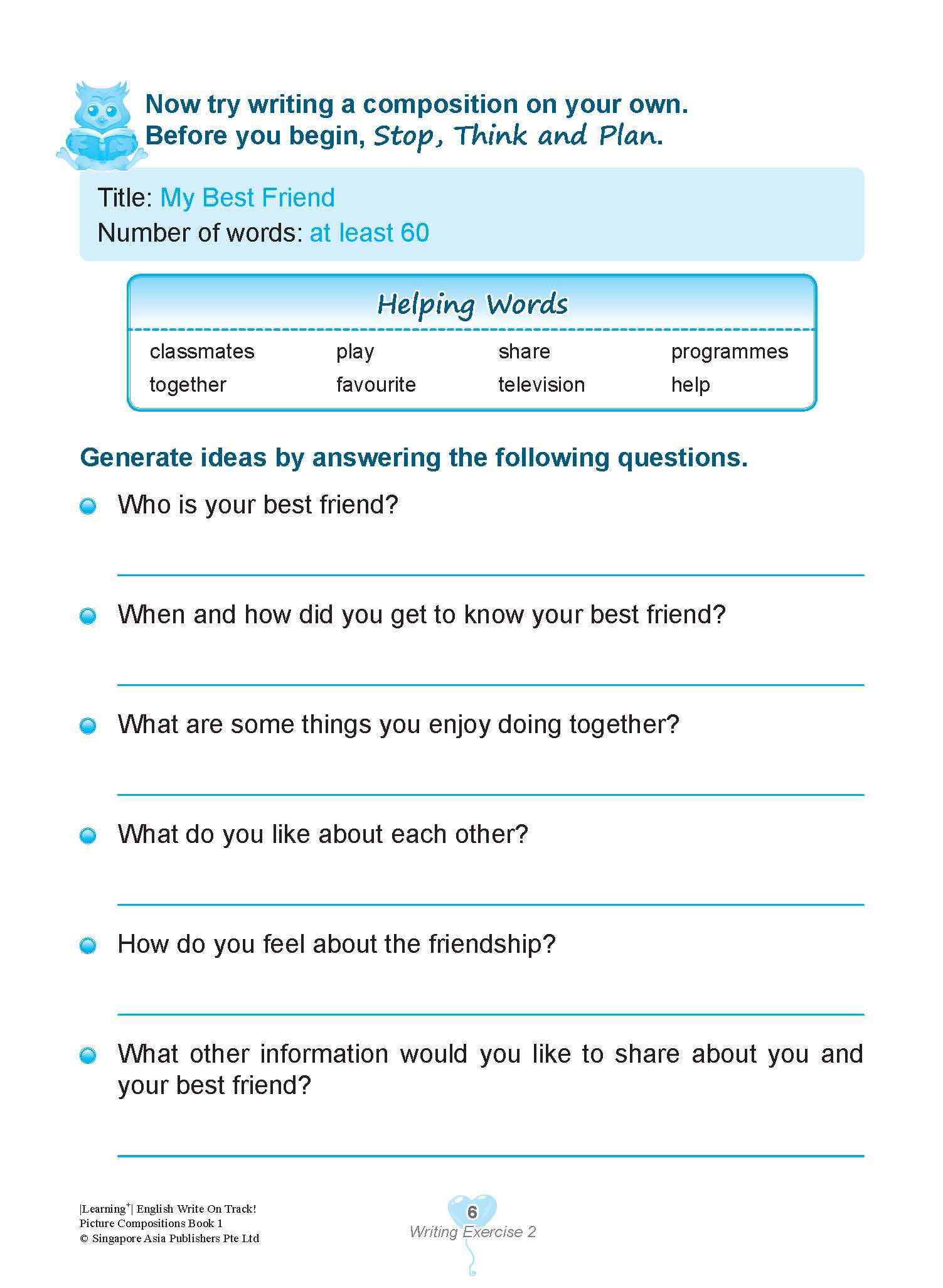LEARNING+ English Write on Track! PICTURE COMPOSITIONS Book 1
