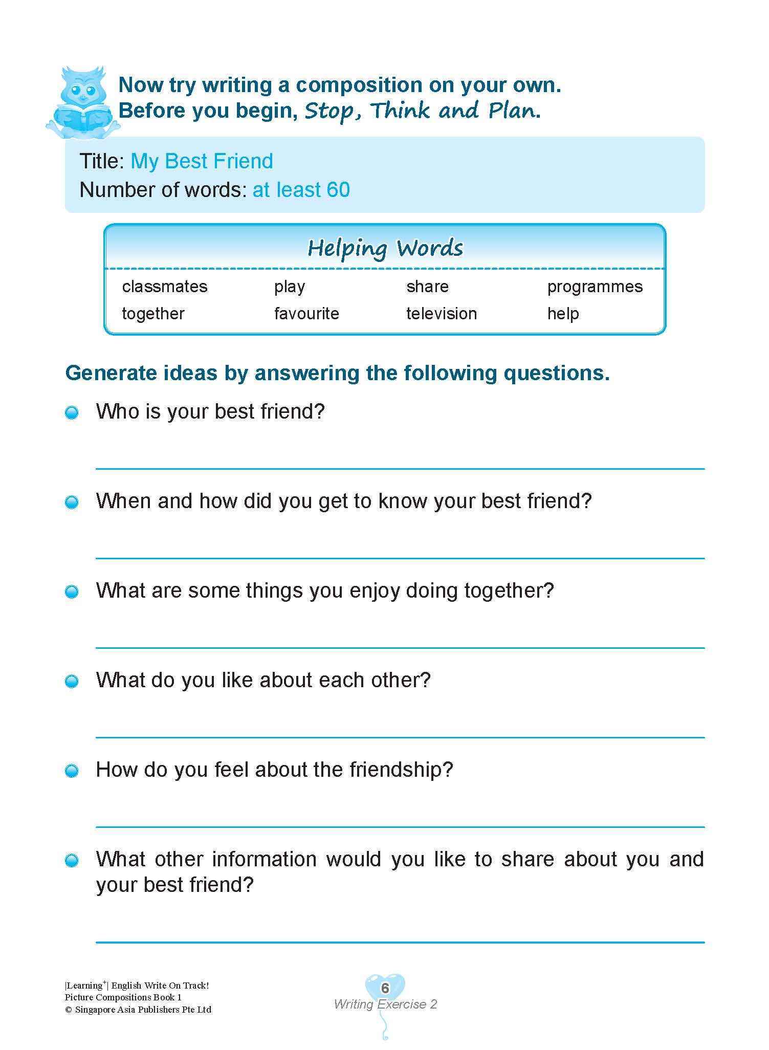 LEARNING+ English Write on Track! PICTURE COMPOSITIONS Book 1