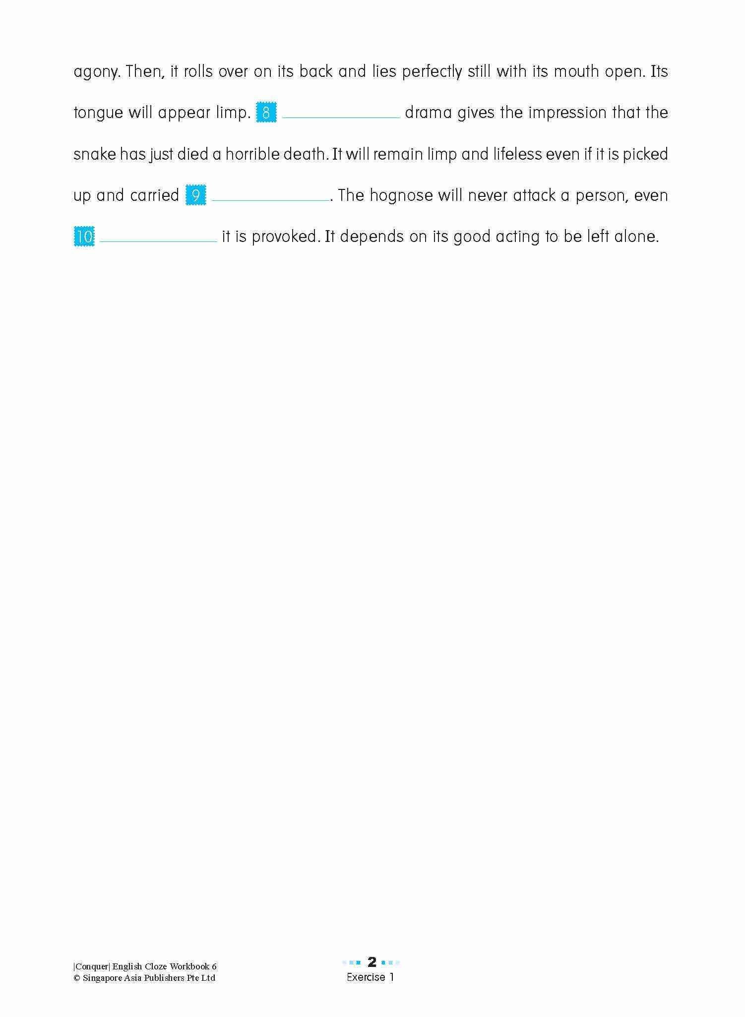 Conquer ENGLISH CLOZE Workbook 6