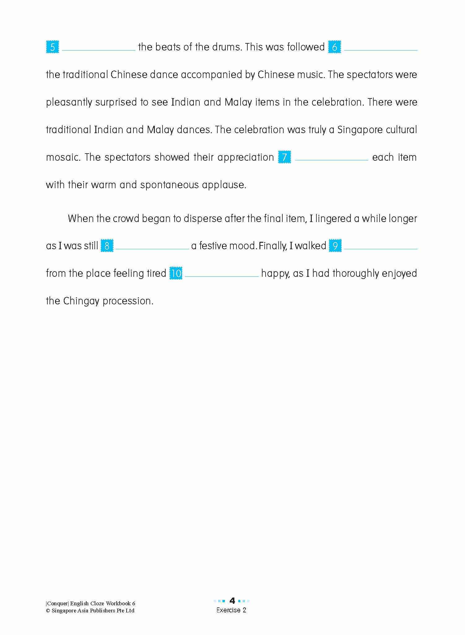Conquer ENGLISH CLOZE Workbook 6