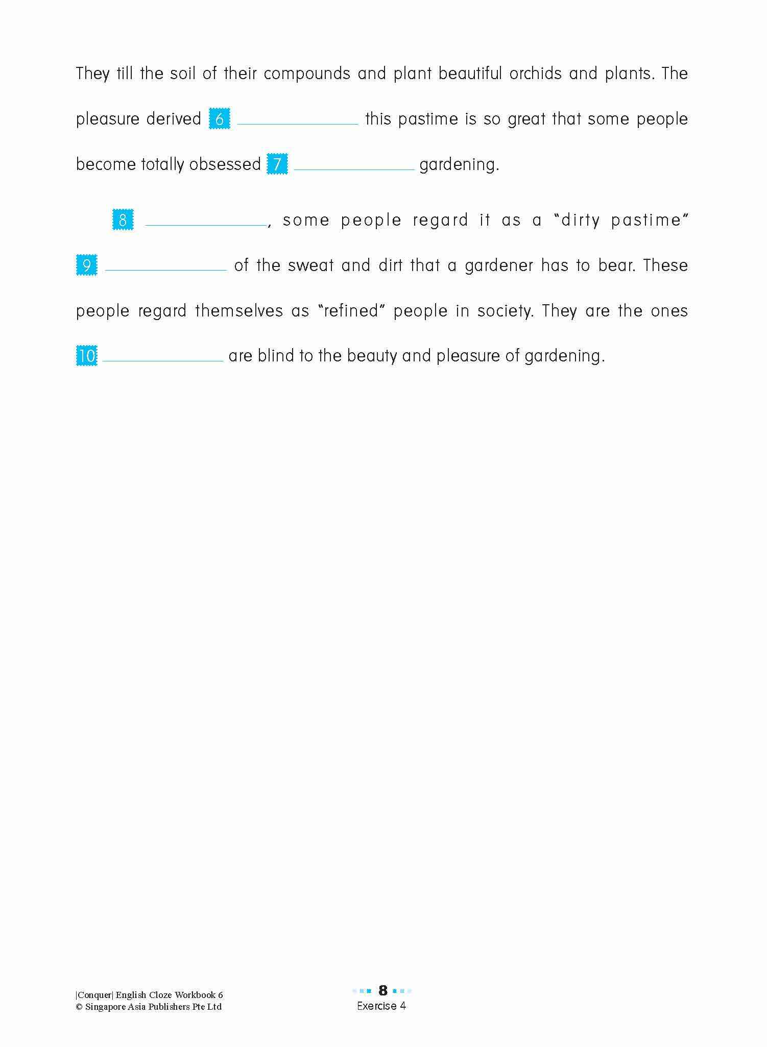 Conquer ENGLISH CLOZE Workbook 6