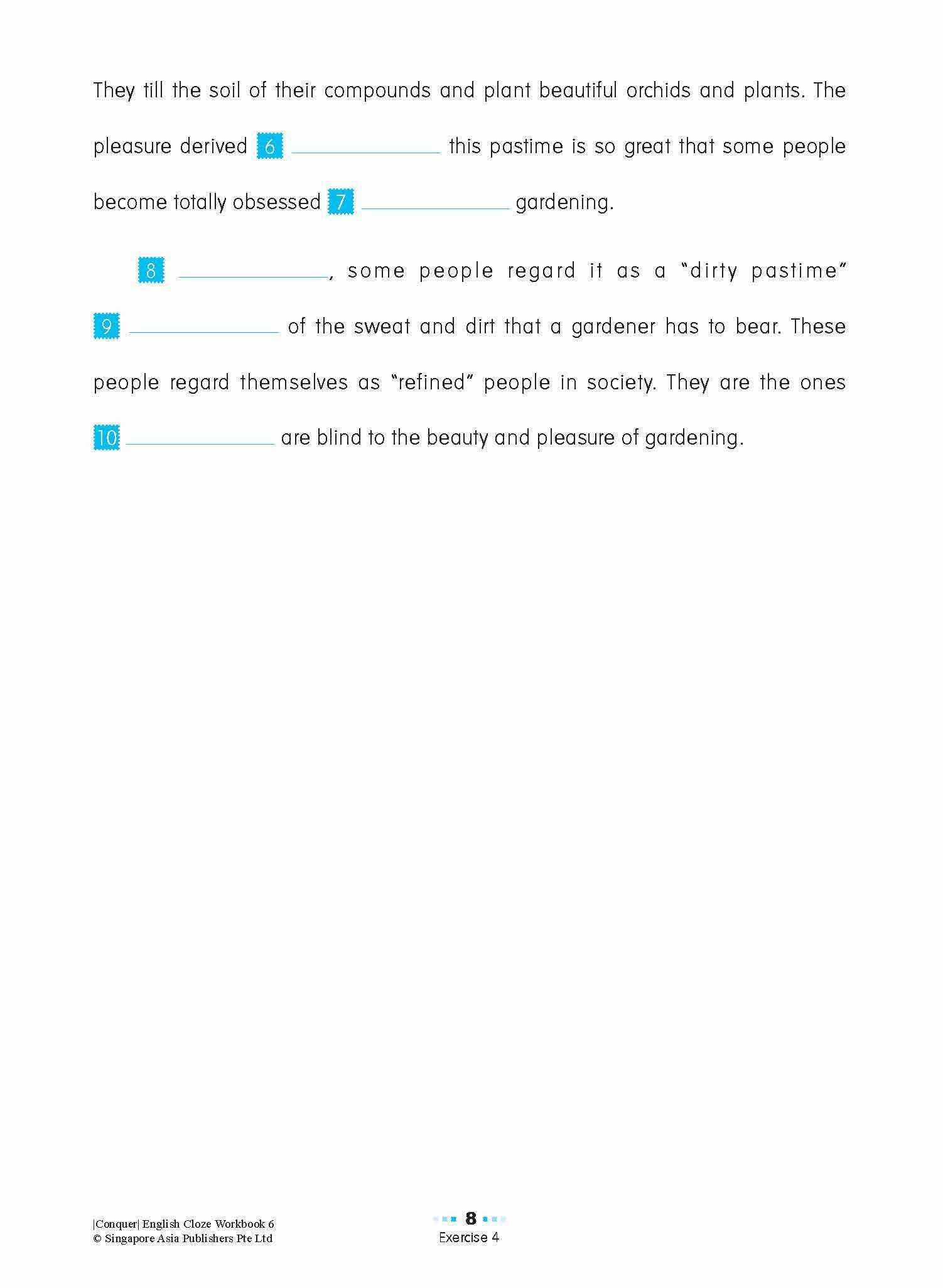 Conquer ENGLISH CLOZE Workbook 6