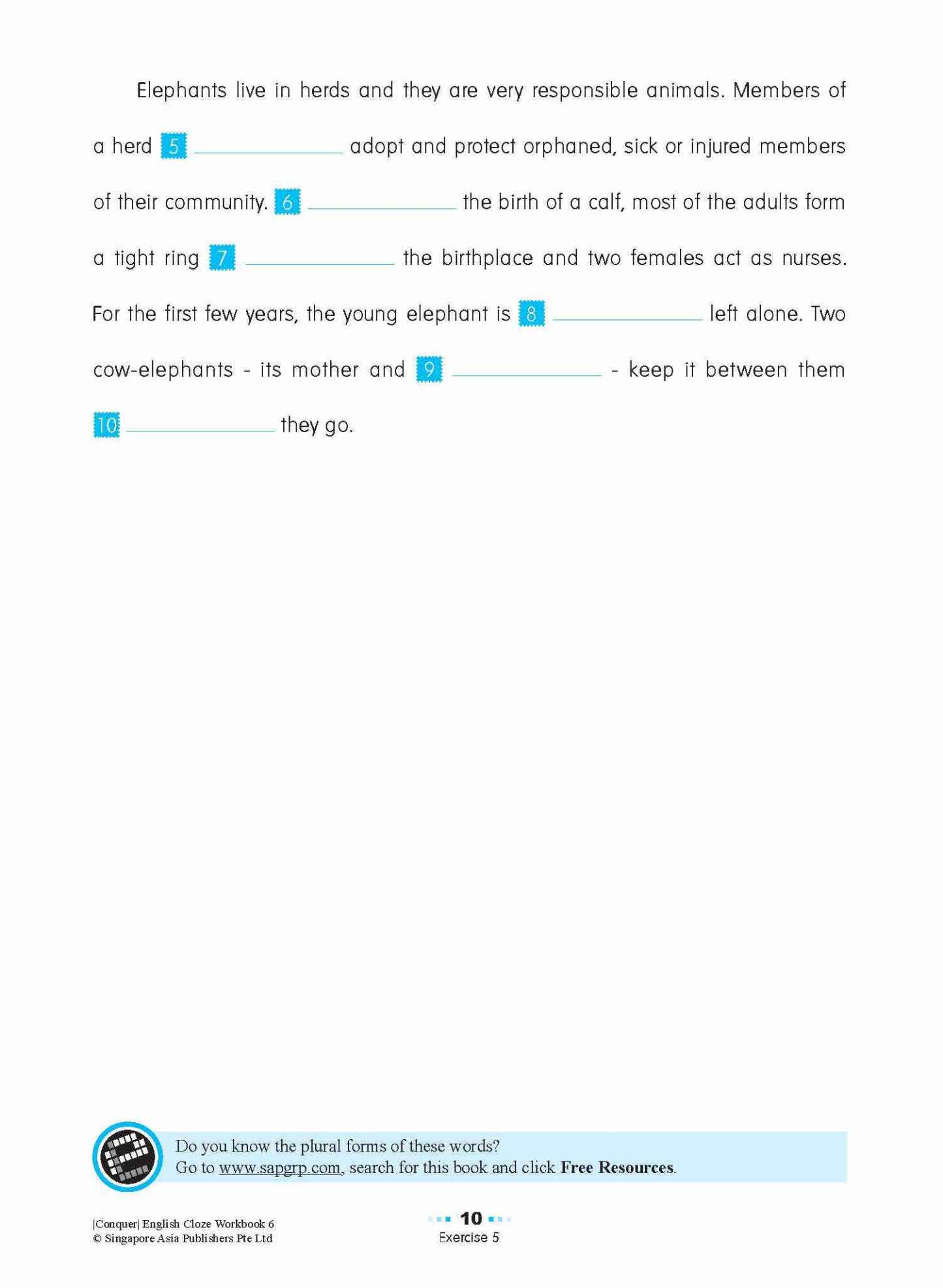 Conquer ENGLISH CLOZE Workbook 6