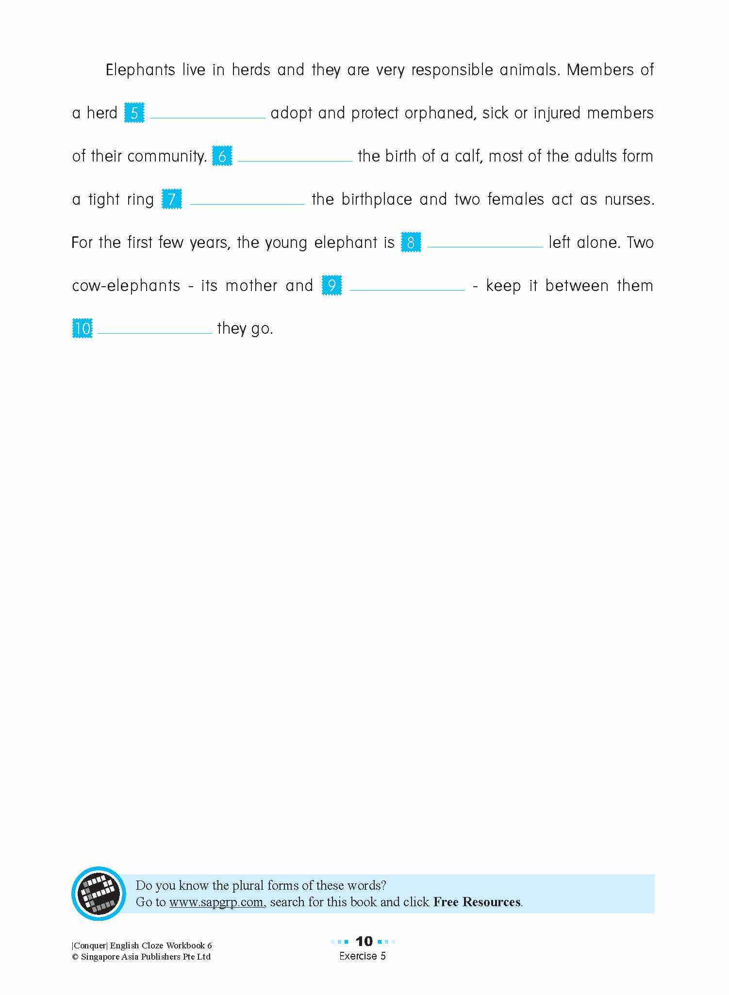 Conquer ENGLISH CLOZE Workbook 6
