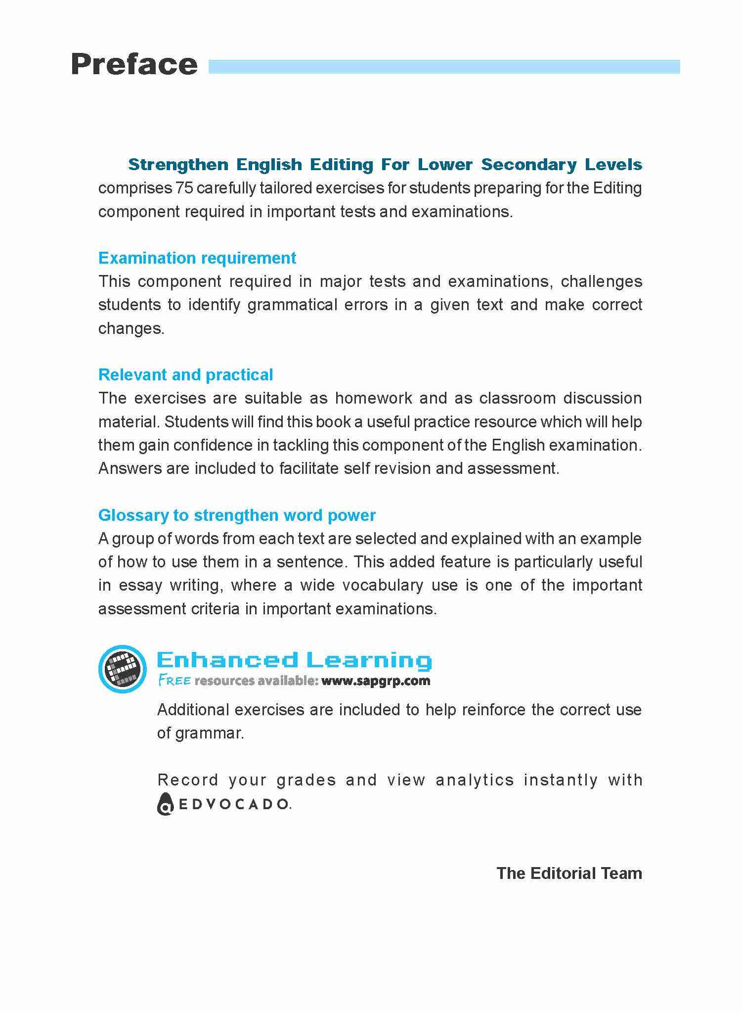 Strengthen ENGLISH EDITING FOR LOWER SECONDARY LEVELS