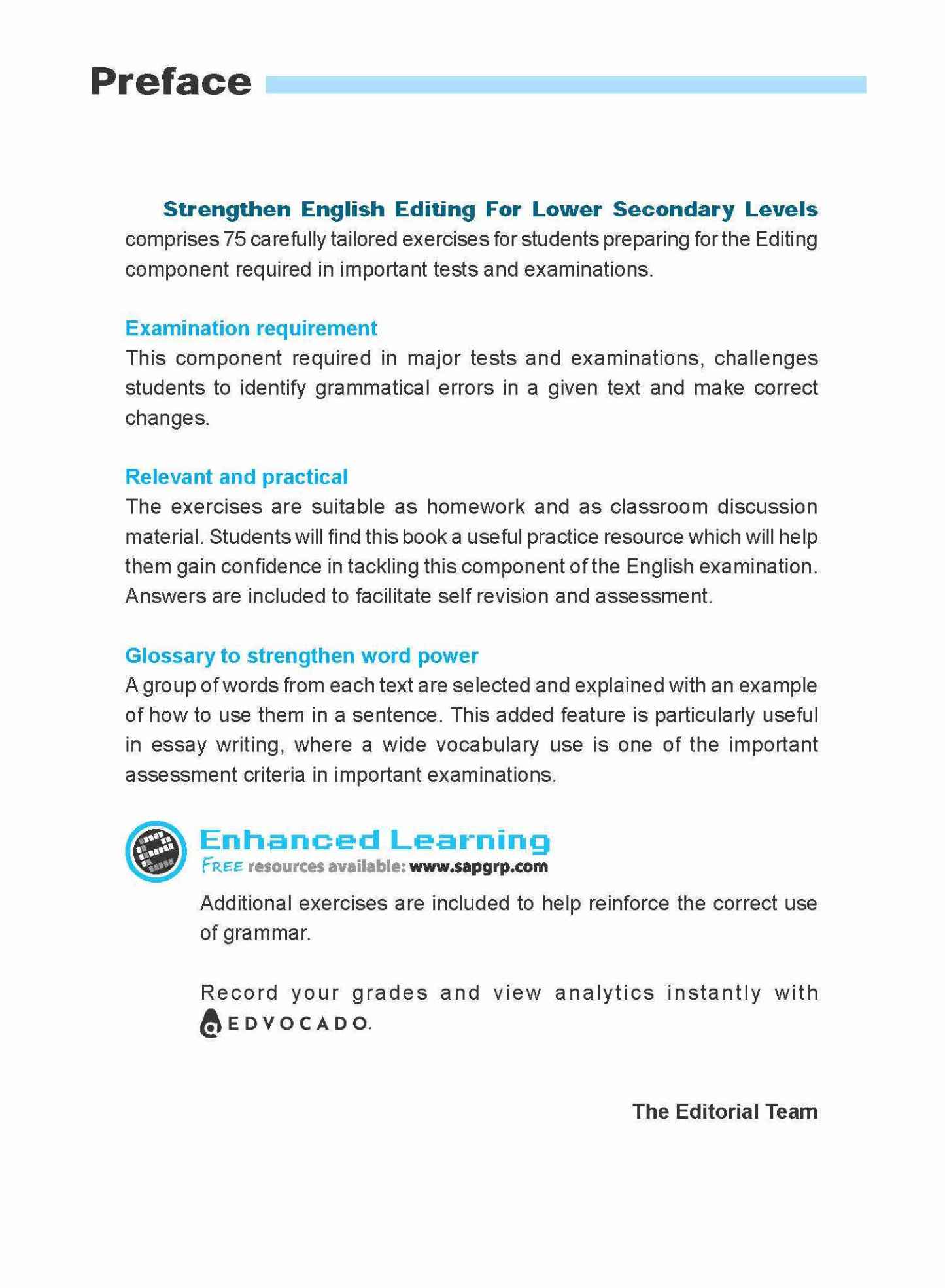 Strengthen ENGLISH EDITING FOR LOWER SECONDARY LEVELS