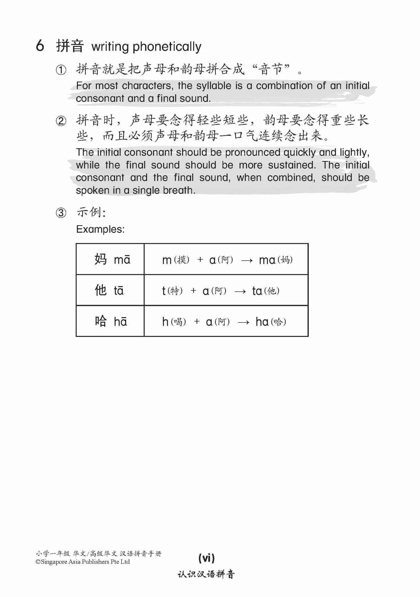 小学一年级华文/高级华文汉语拼音手册 (A Handbook Of Hanyu Pinyin For Primary 1 [Chinese / Higher Chinese])