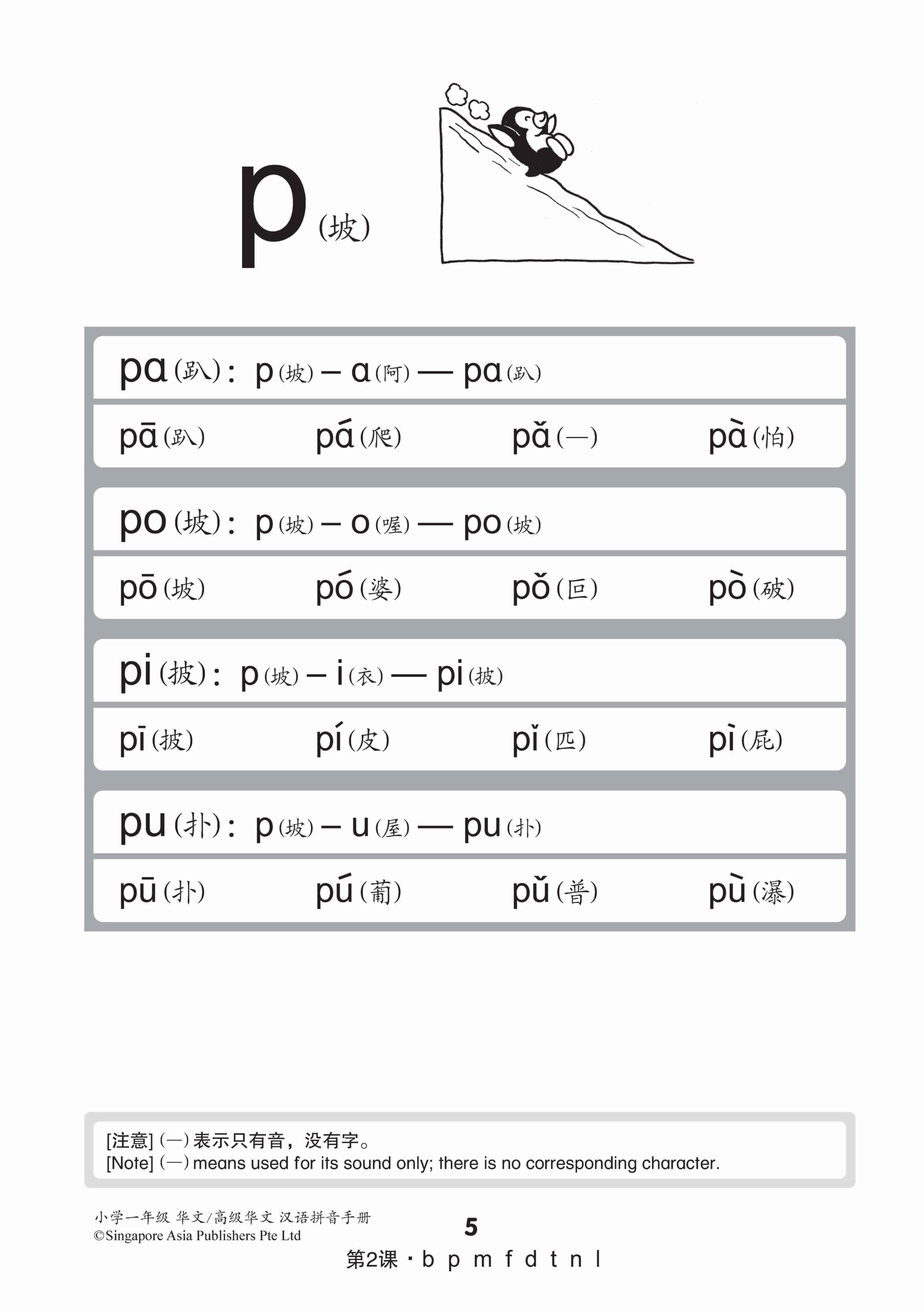 小学一年级华文/高级华文汉语拼音手册 (A Handbook Of Hanyu Pinyin For Primary 1 [Chinese / Higher Chinese])