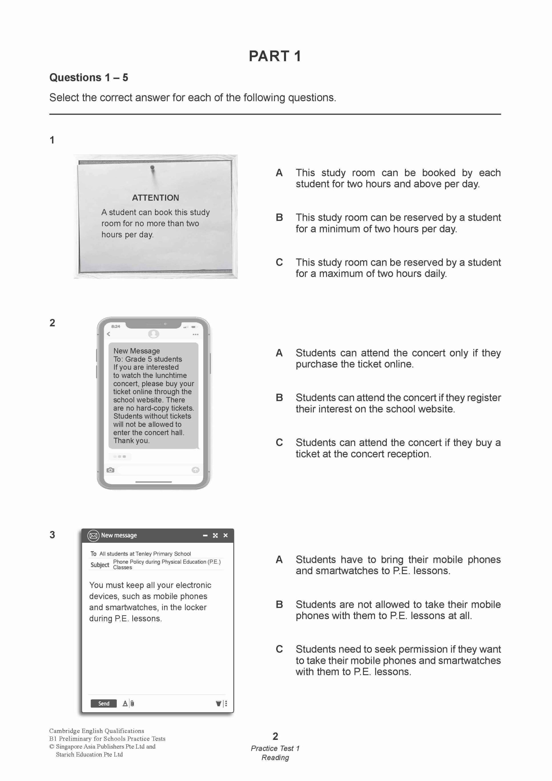 Cambridge English Qualifications – B1 Preliminary for Schools Practice Tests (PET)